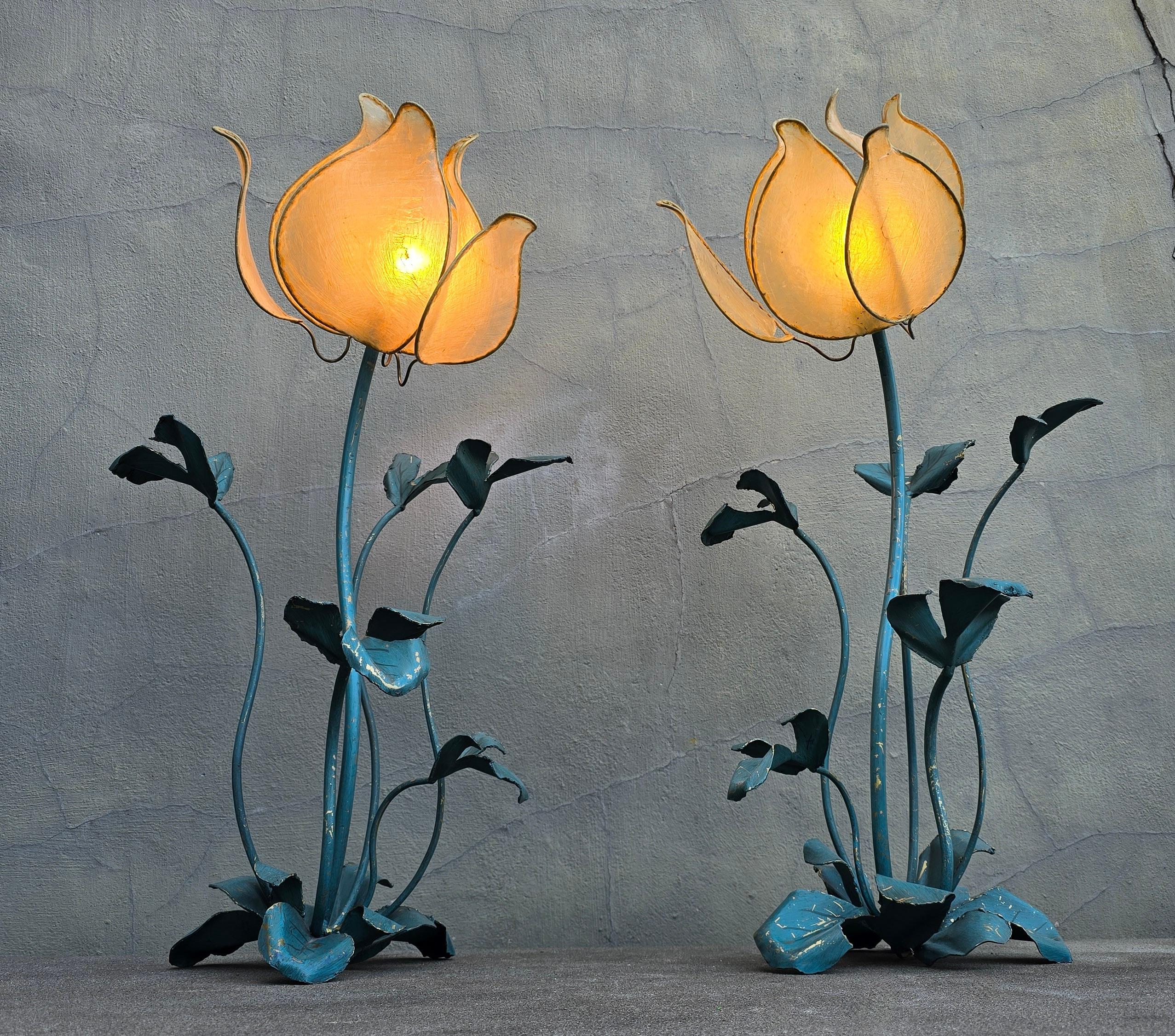 Two Unique Lotus Floor Lamps or Large Table Lamp For Sale 1