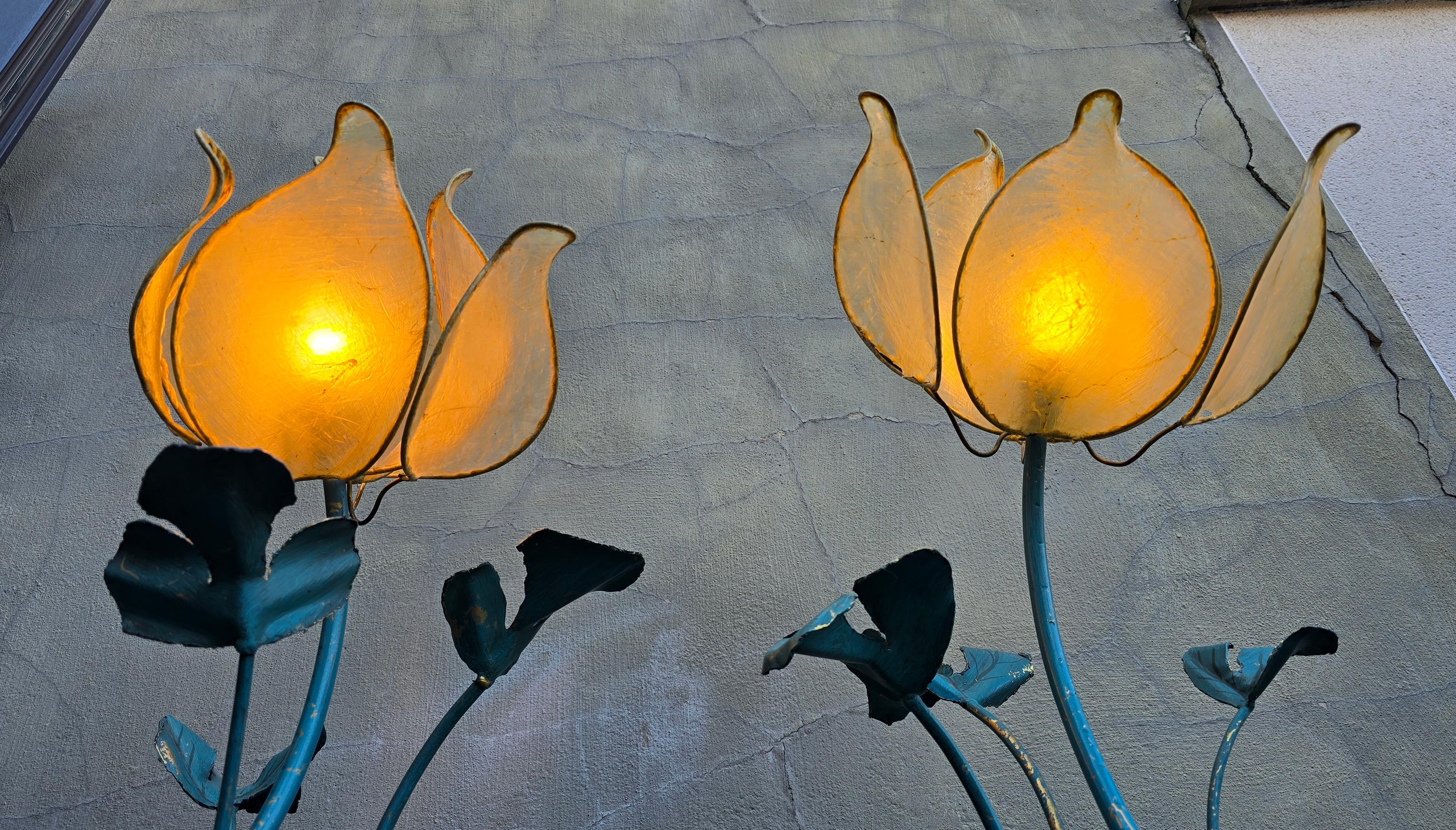 Two Unique Lotus Floor Lamps or Large Table Lamp For Sale 2