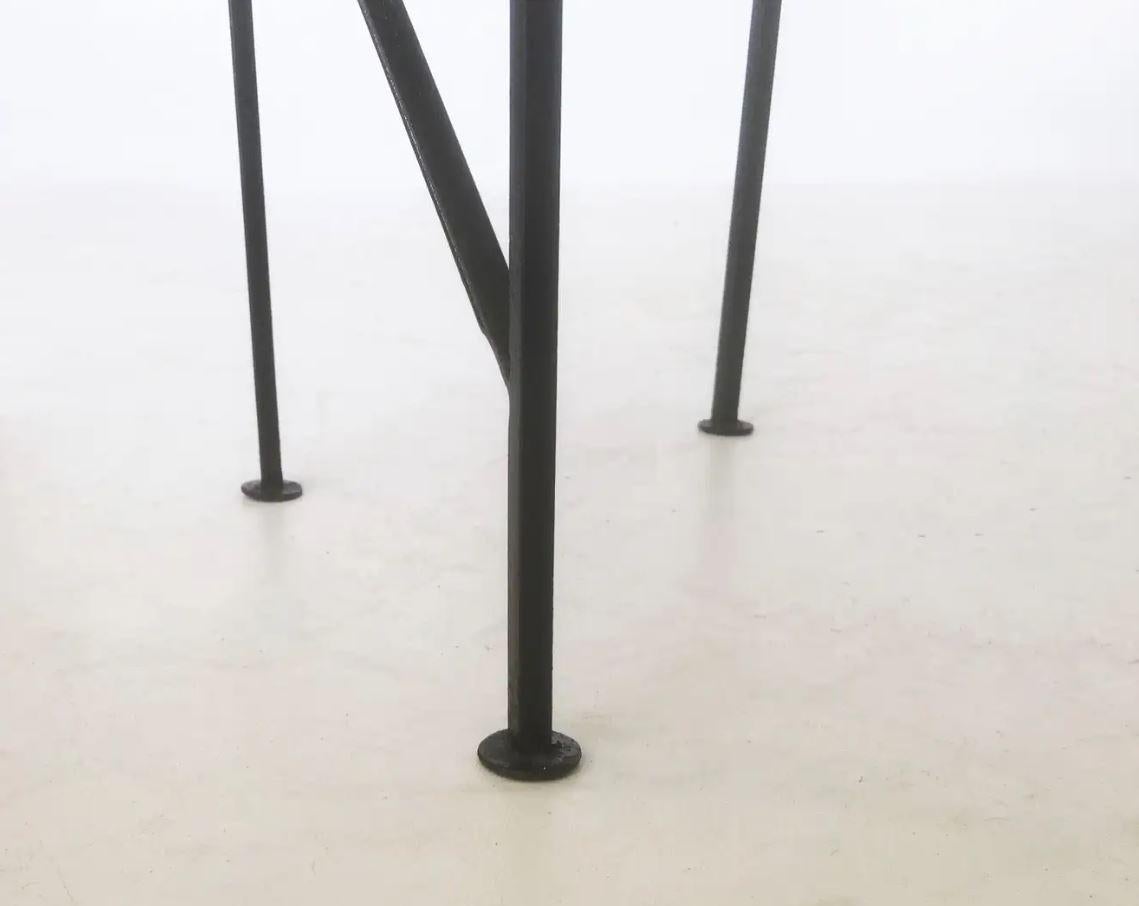 20th Century Two Unique Triangular Handcrafted Blackened Iron Drink Tables