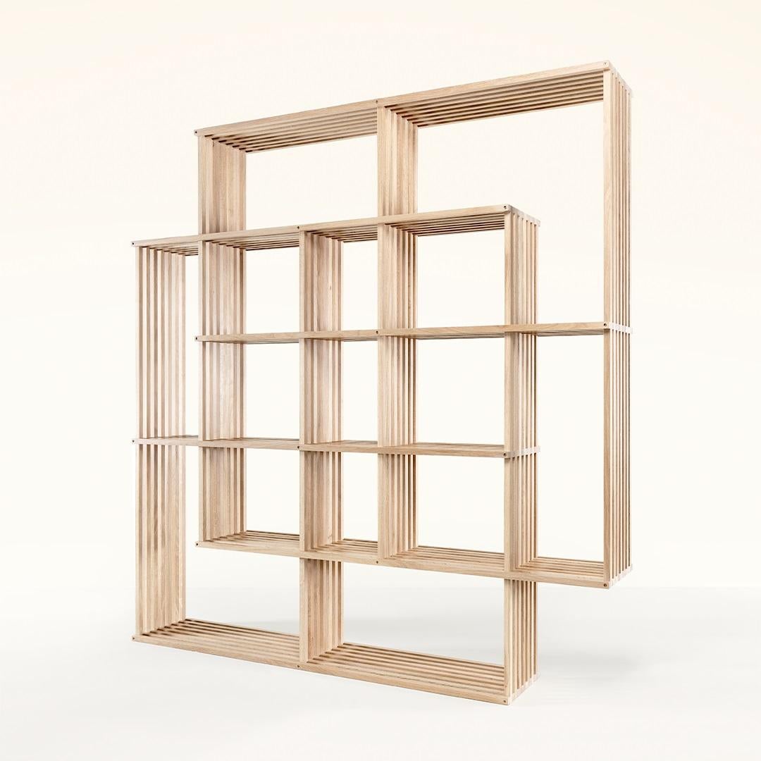 Estantería de dos unidades de madera artesanal Moderno en venta