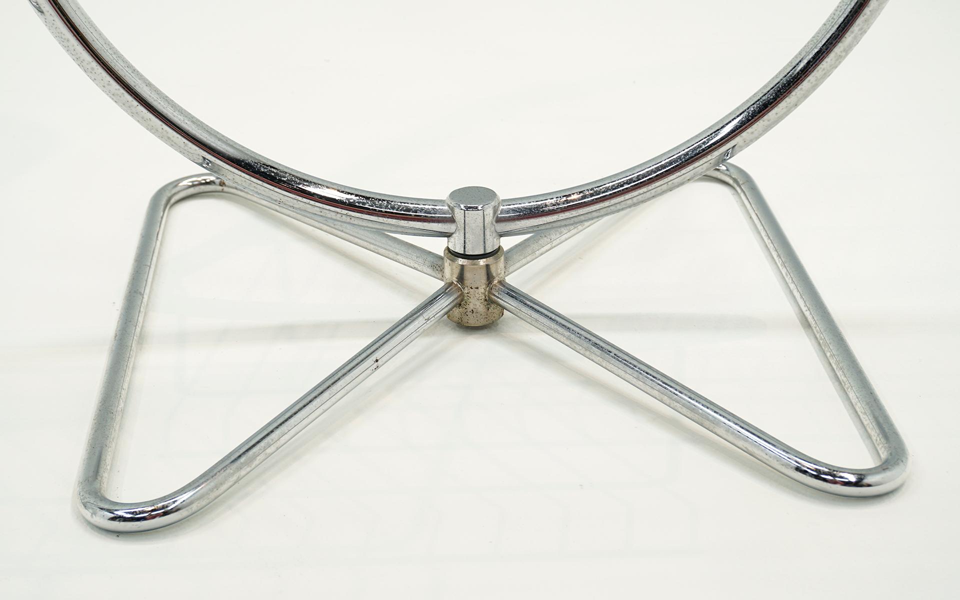 Late 20th Century Two Verner Panton Book, Magazine, Record Album Floor Standing Shelves.  Chrome
