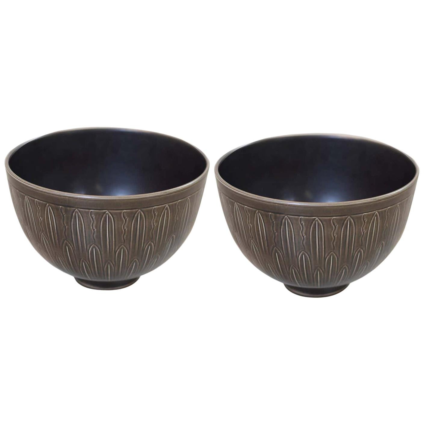 Two Very Large 1930s 'Solbjerg' Fruit Bowl by Nils Johan Thorsson for Aluminia For Sale