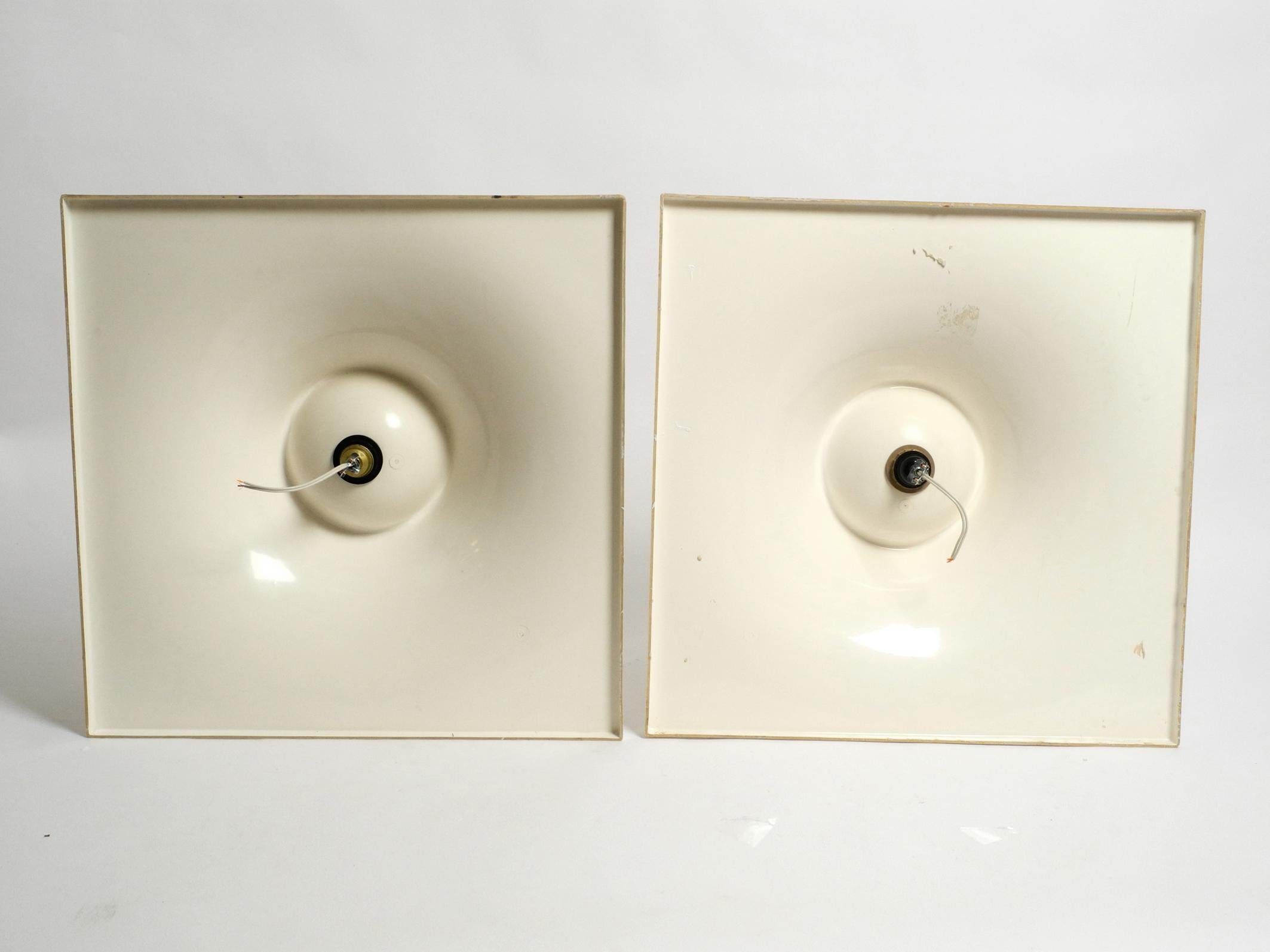 Two Very Large 1960s Space Age Quadratic Wall or Ceiling Lamps in White For Sale 4