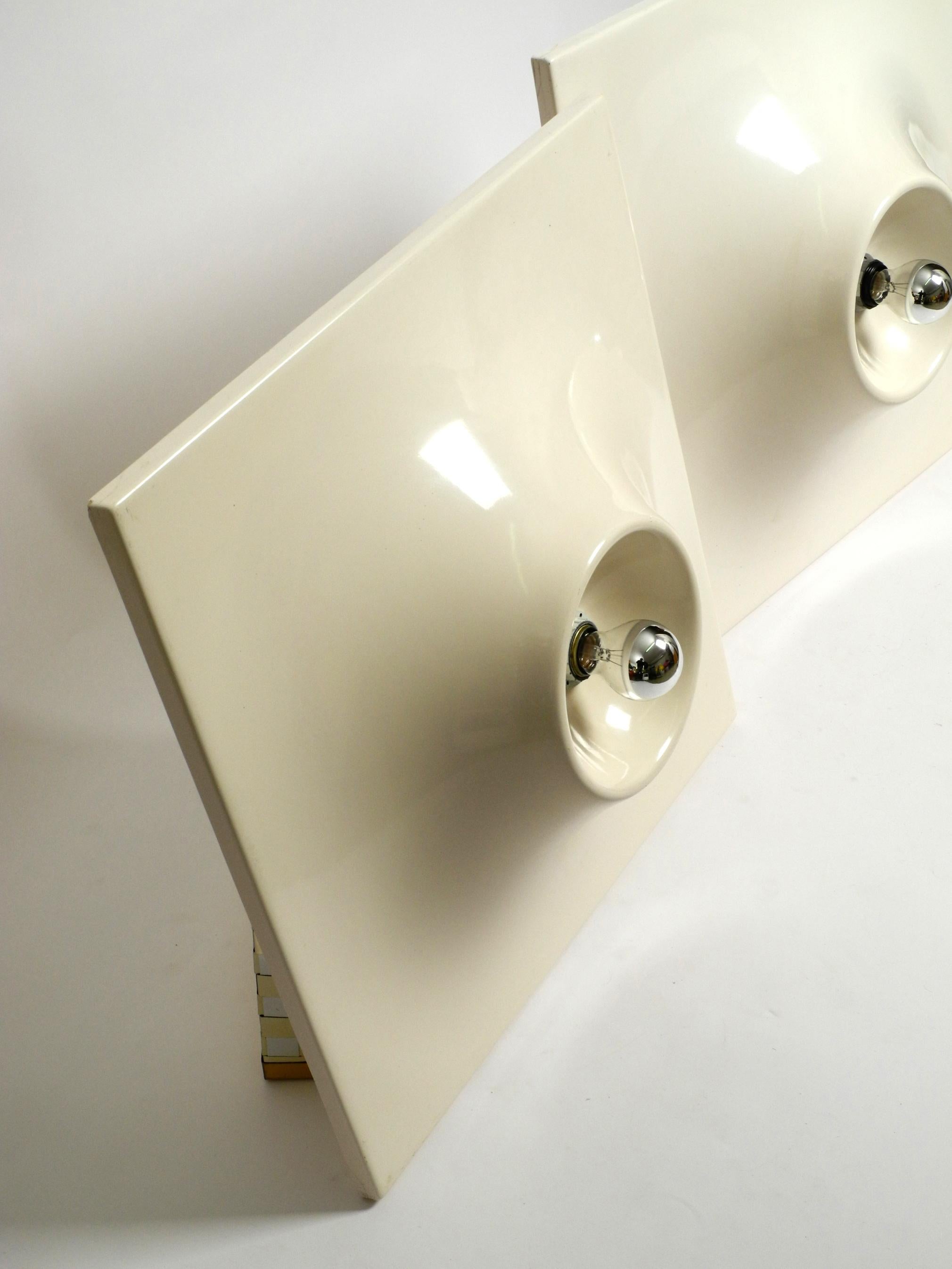 Mid-20th Century Two Very Large 1960s Space Age Quadratic Wall or Ceiling Lamps in White For Sale