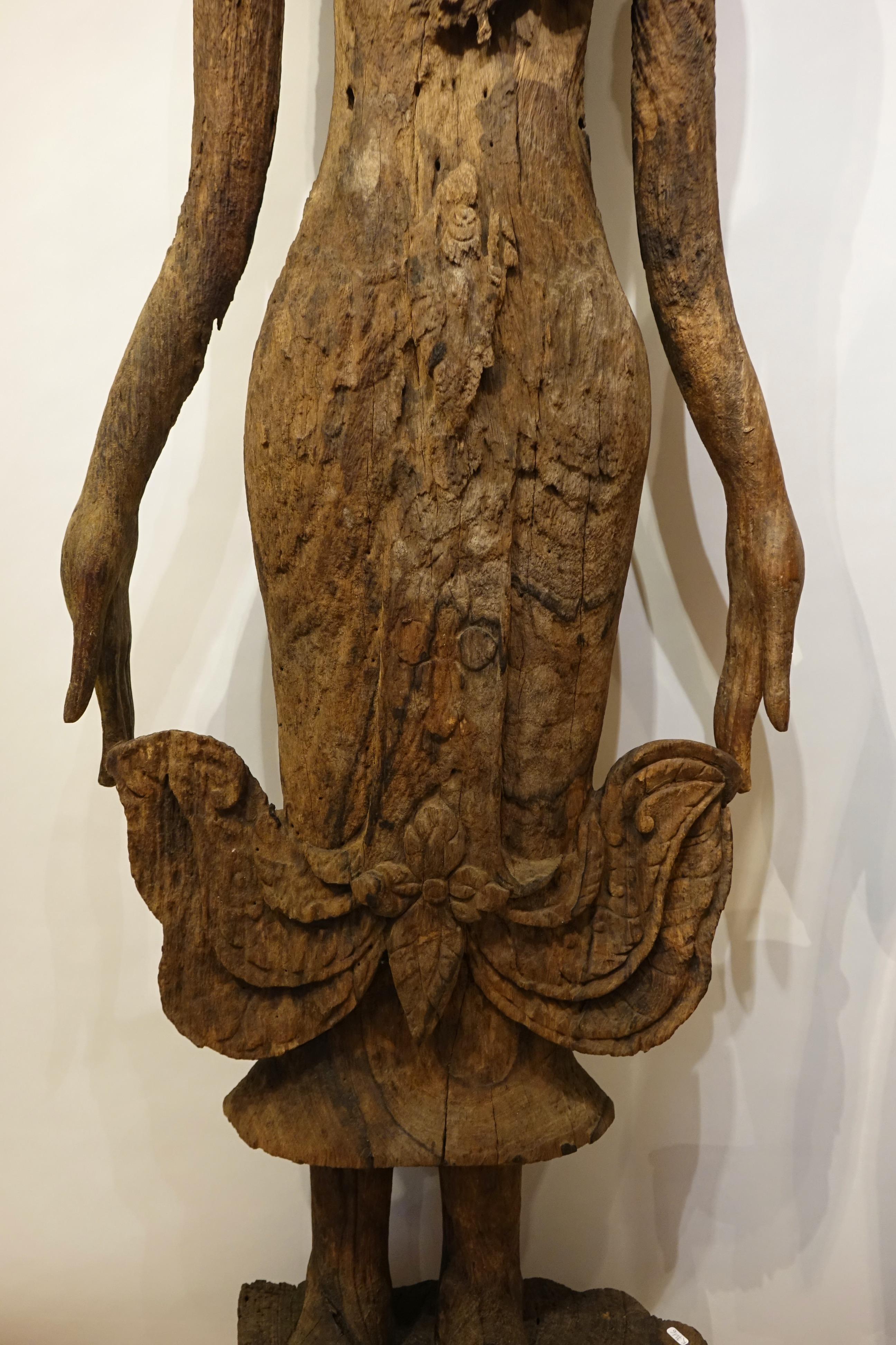 Hand-Carved Two Very Large Buddhas, Laos , Luang-Prabang 17- 18th century For Sale