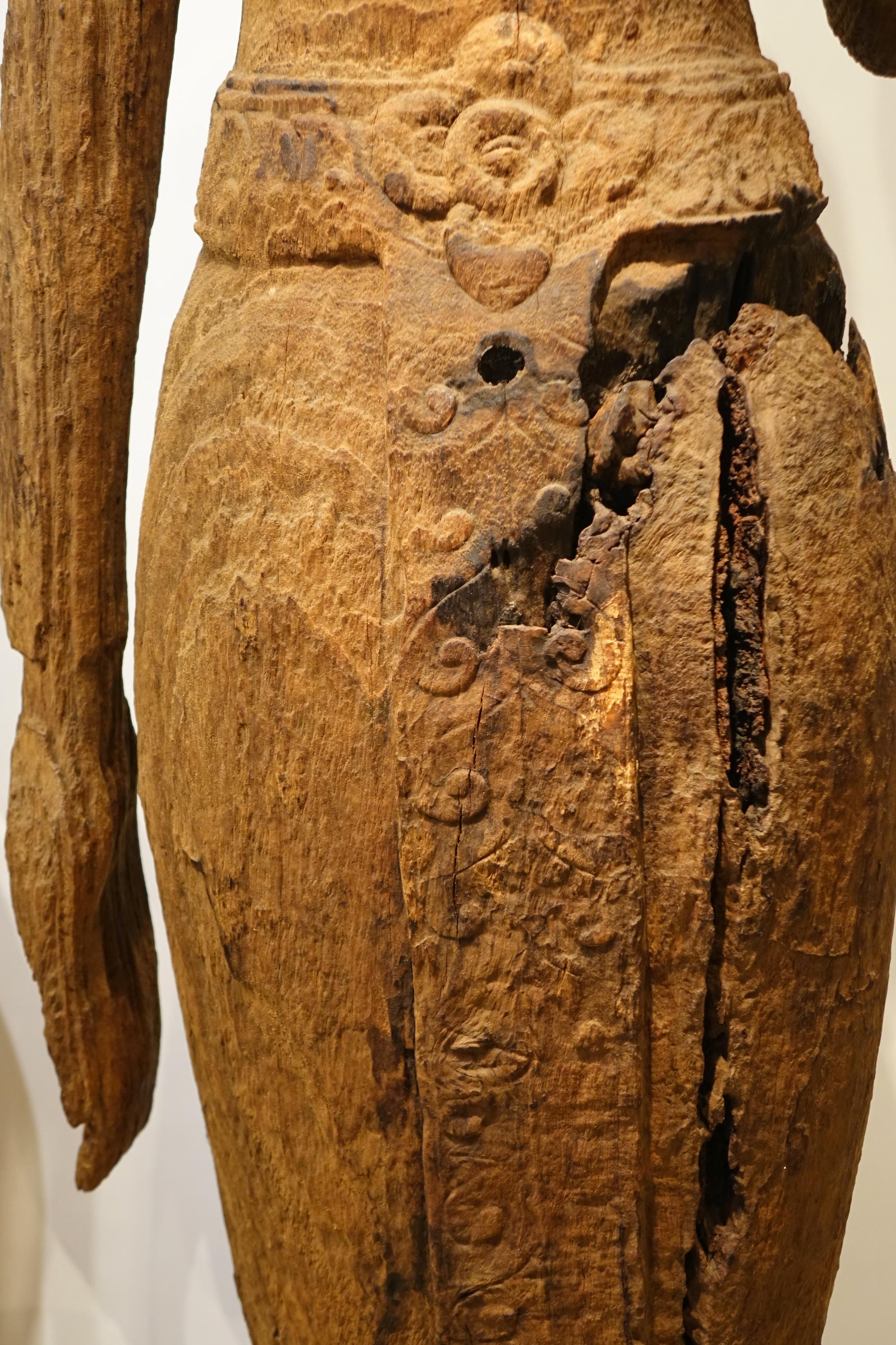 Wood Two Very Large Buddhas, Laos , Luang-Prabang 17- 18th century For Sale
