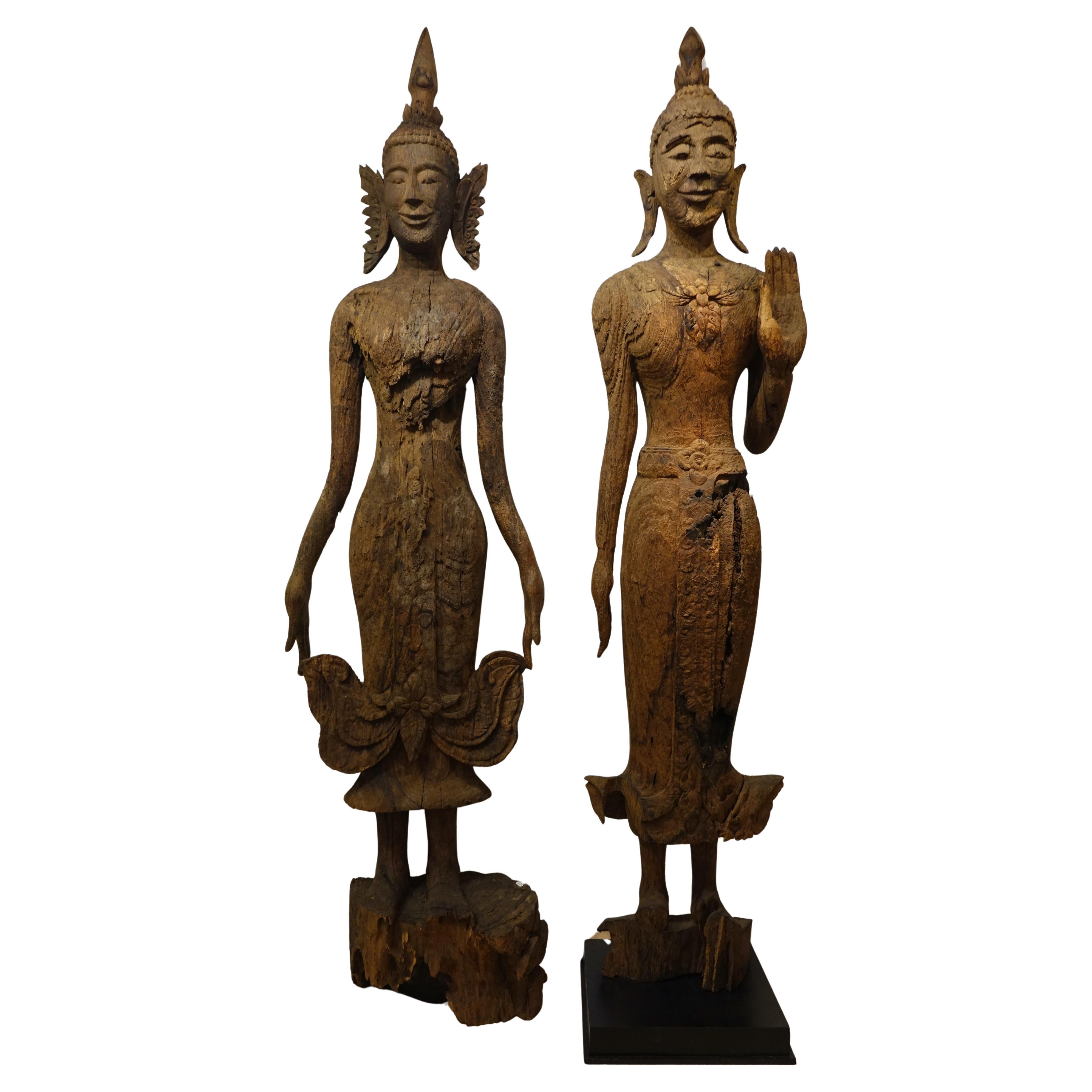 Two Very Large Buddhas, Laos , Luang-Prabang 17- 18th century For Sale