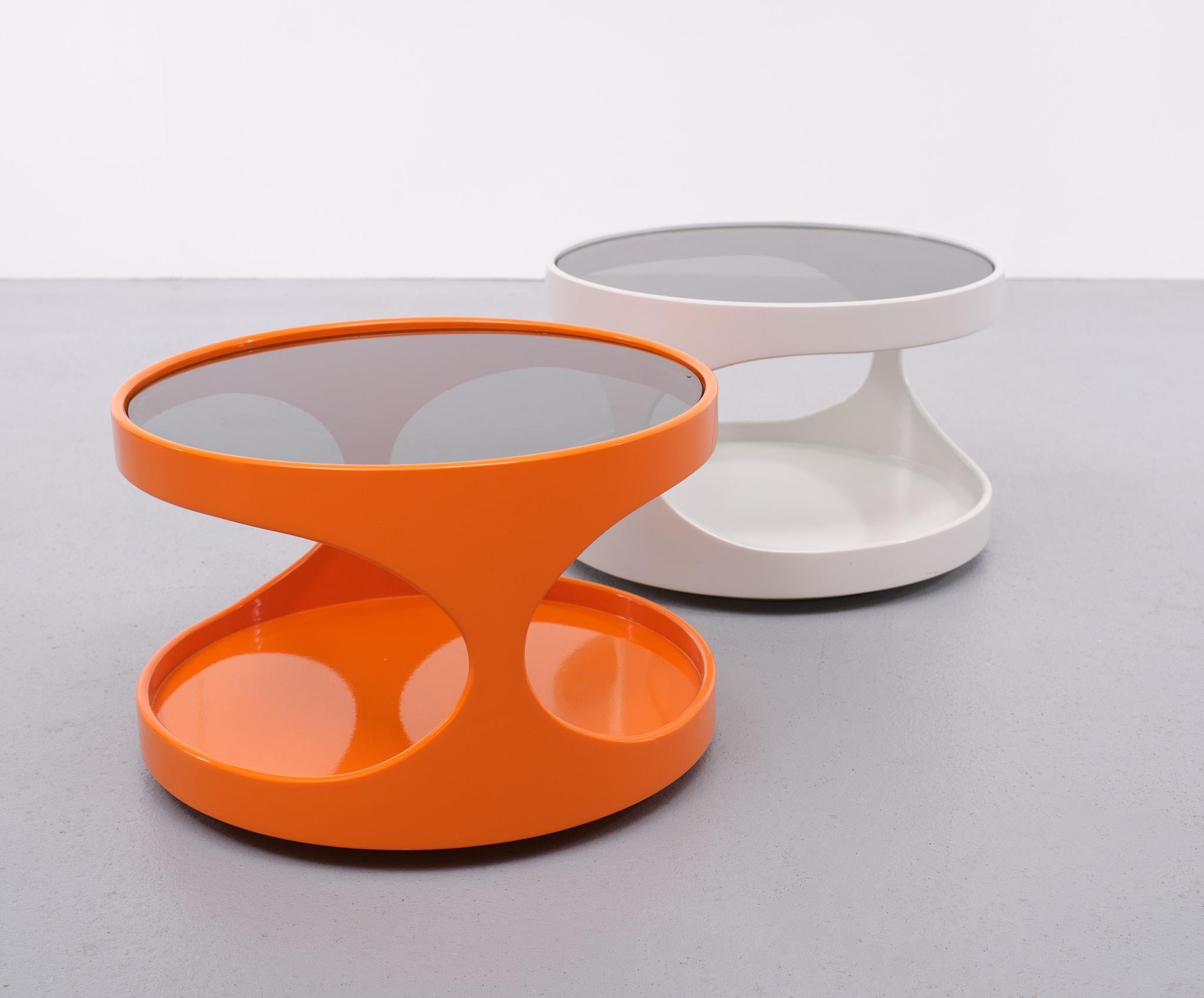 Smoked Glass Two Very Nice Space Ace Side Tables Nebu Holland, 1970s