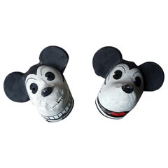 Two Very Rare German Walt Disney Mickey Mouse Masks, circa 1935