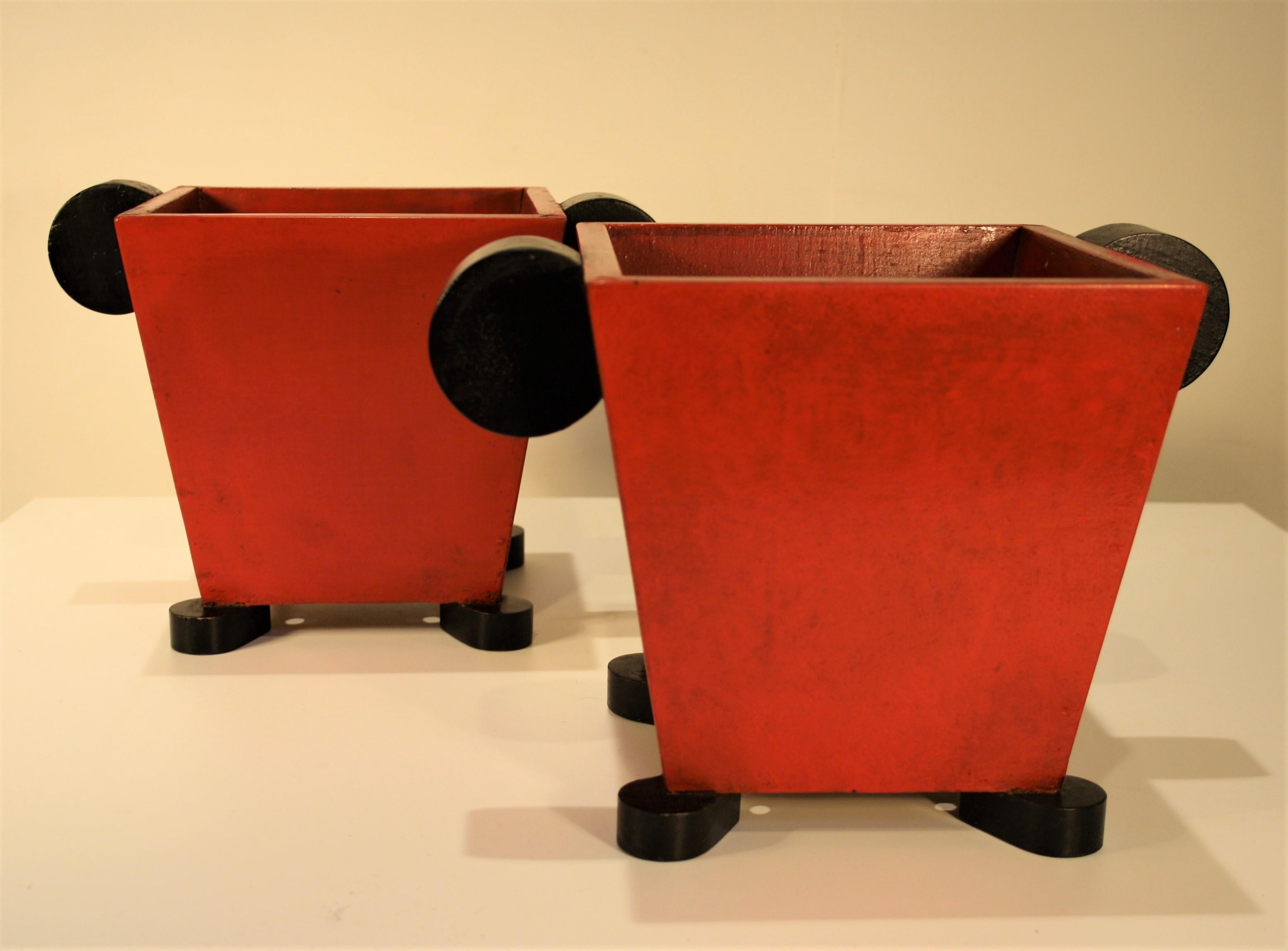 Belgian Two Modernist Cache Pots by Huib Hoste, 1920s