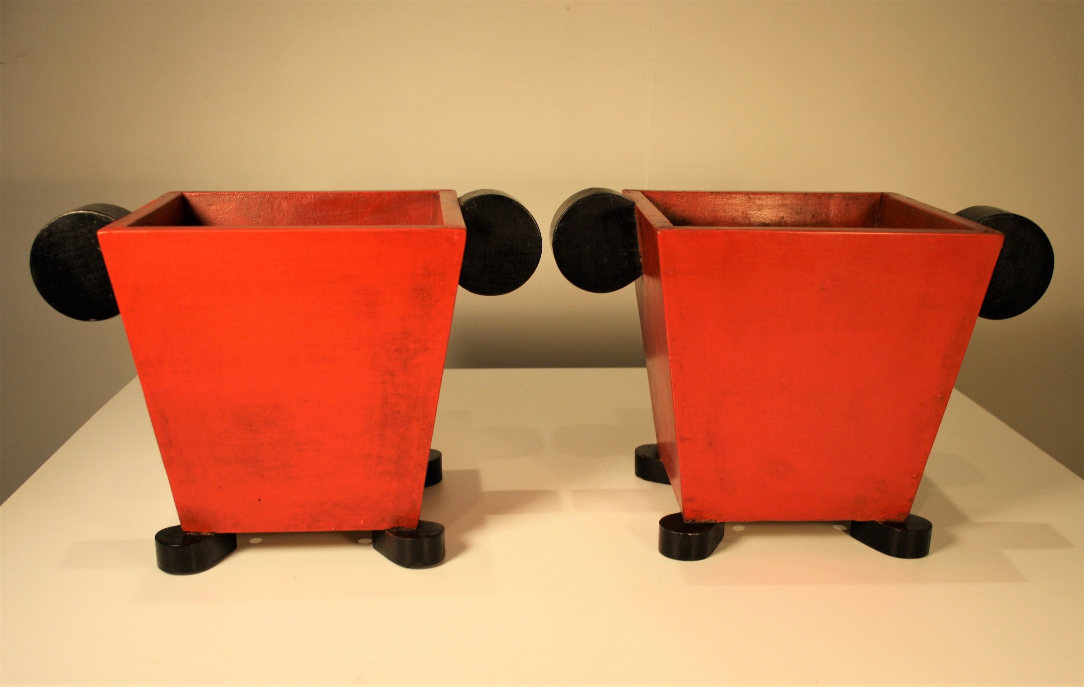 Early 20th Century Two Modernist Cache Pots by Huib Hoste, 1920s