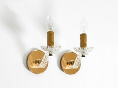 Two very rare original Italian 1960s wall lamps with glass and mirror components