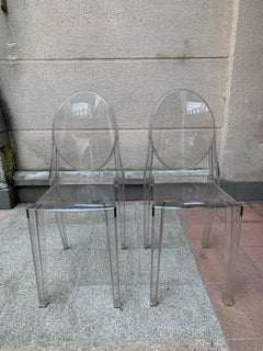 Two Victoria Ghost Chairs Designed by Philippe Stark for Kartell
