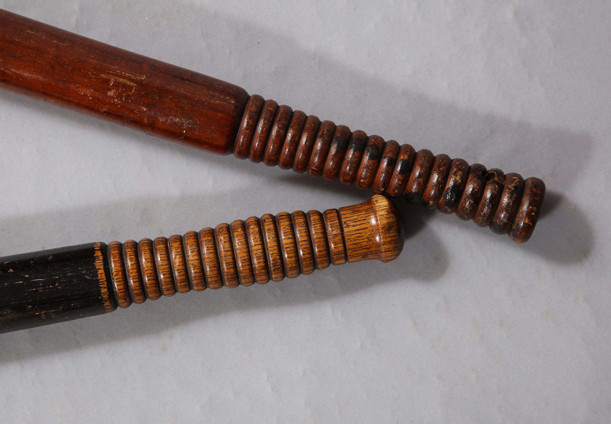 Early Victorian Two Victorian Policeman's Truncheons