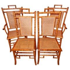 Two  Vintage Bamboo and Cane Side Chairs/Arm Chairs