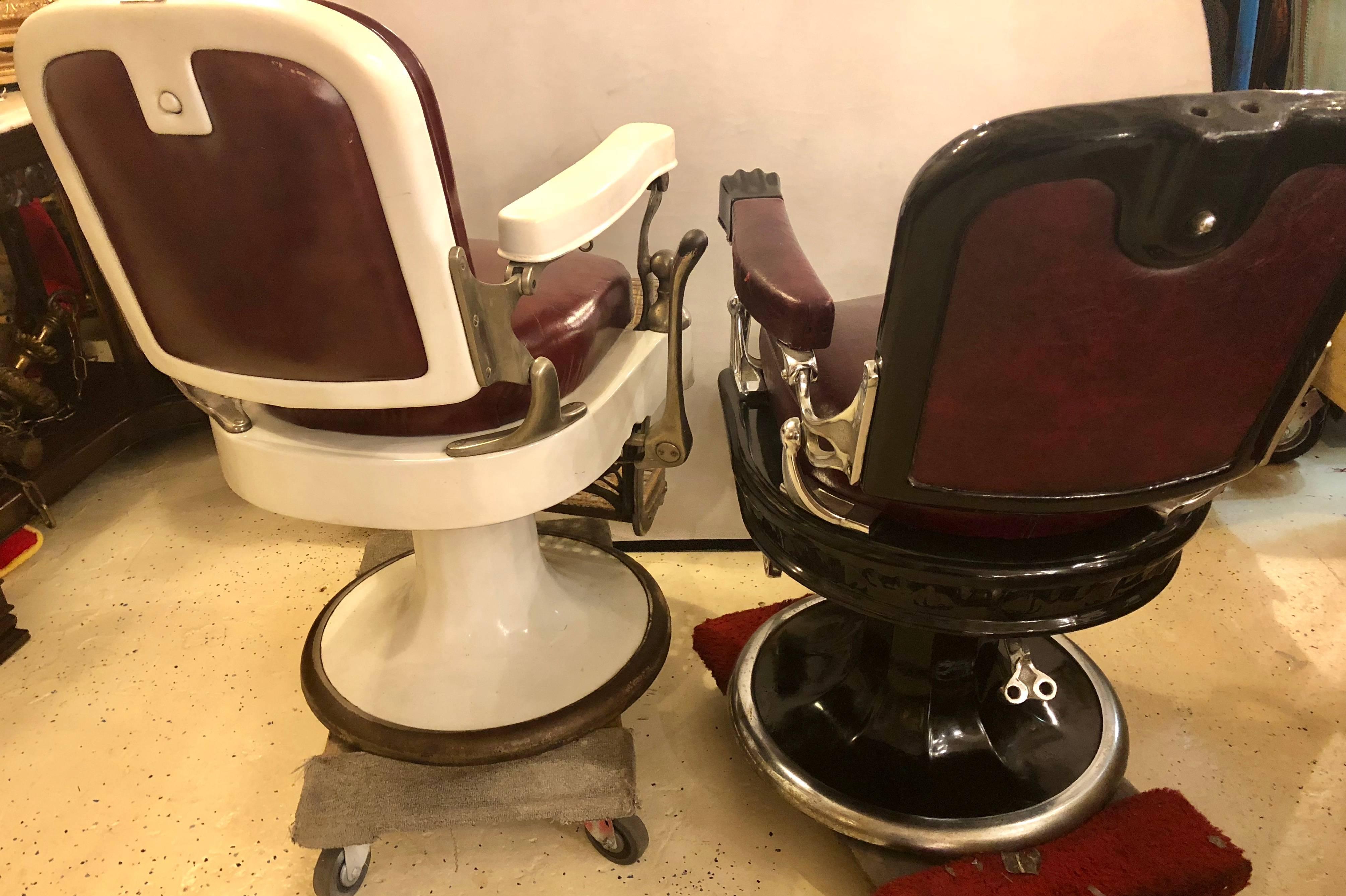Two Vintage Barber Chairs 4