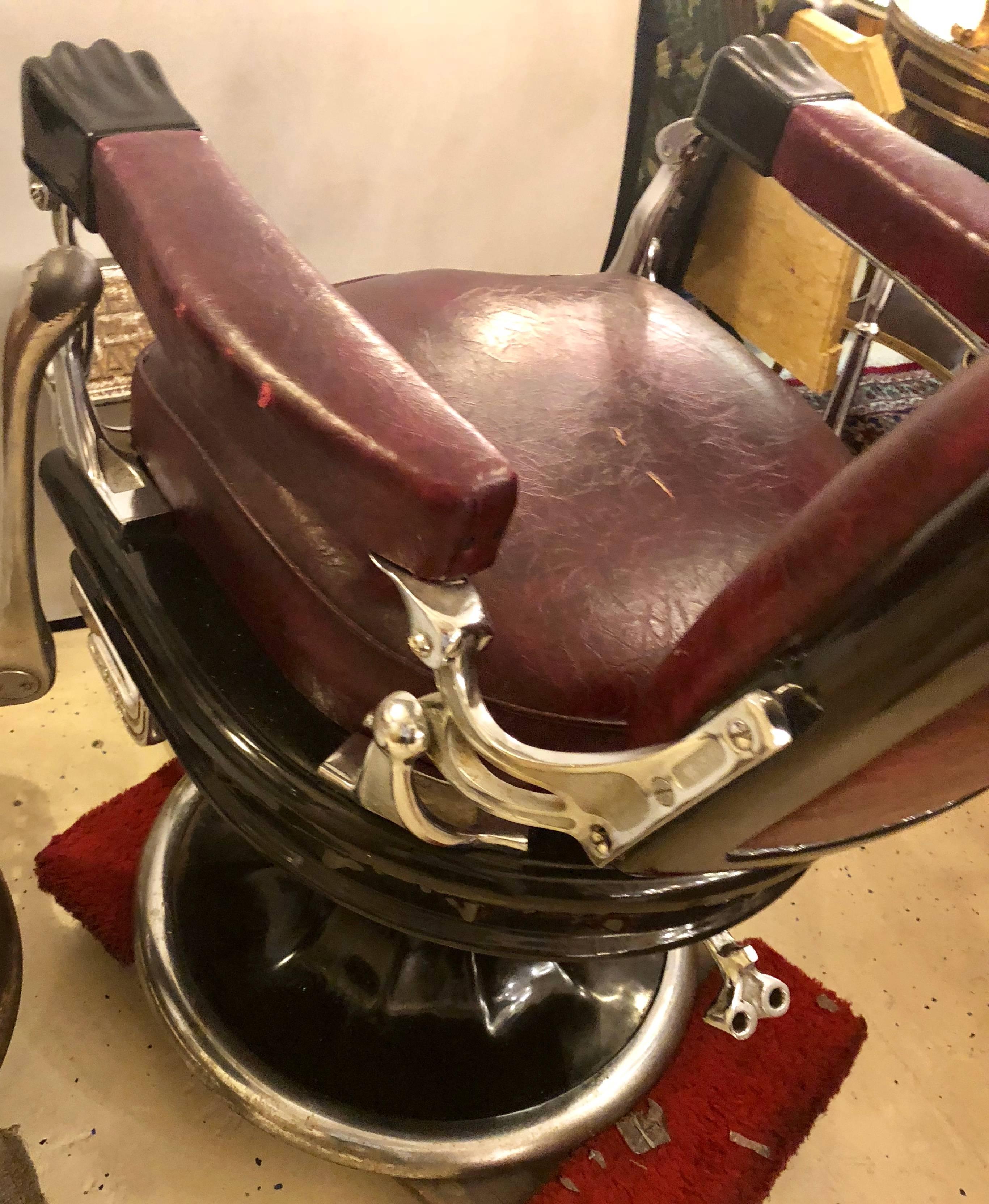 Two Vintage Barber Chairs 6