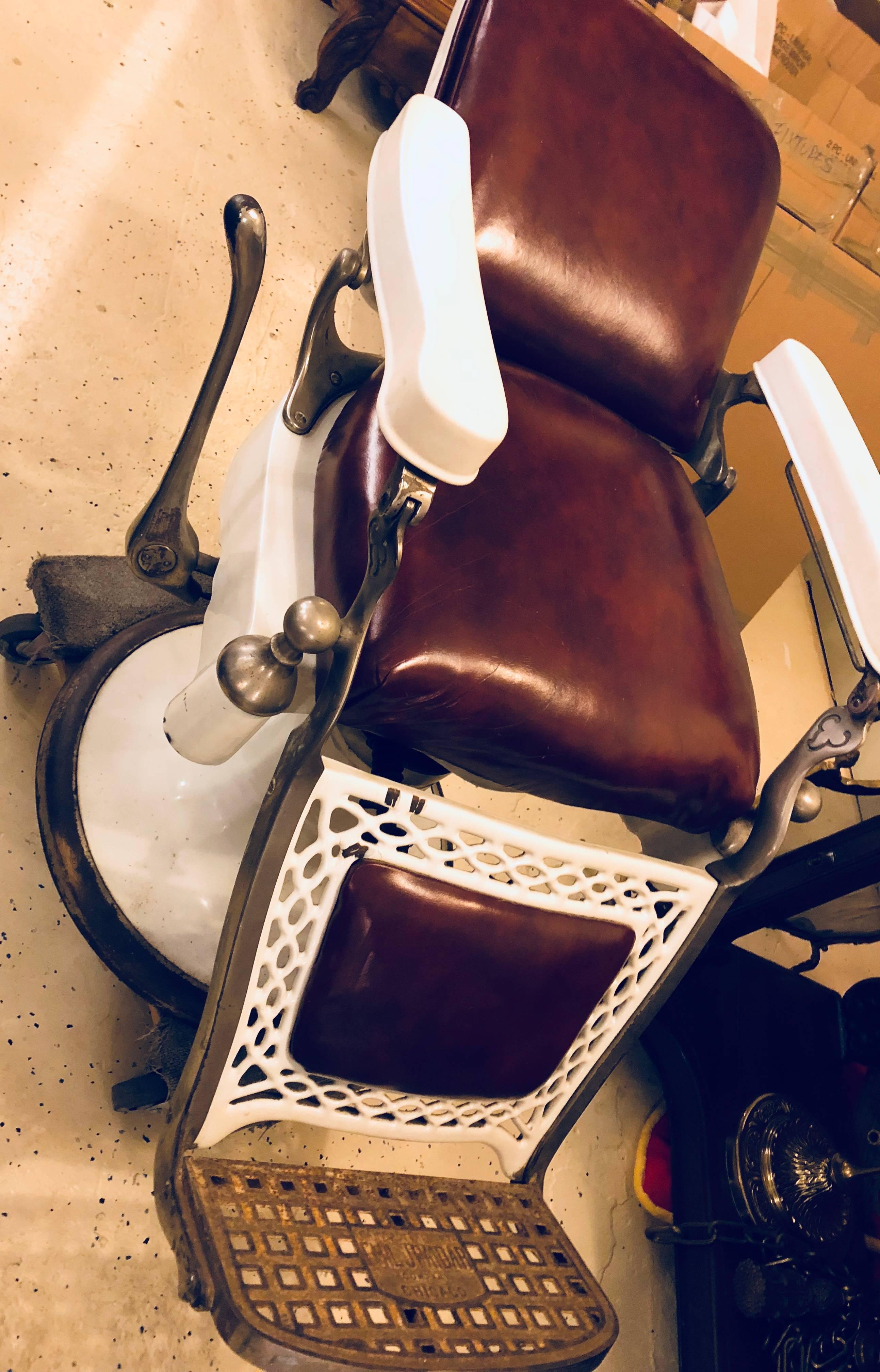 Two Vintage Barber Chairs 7