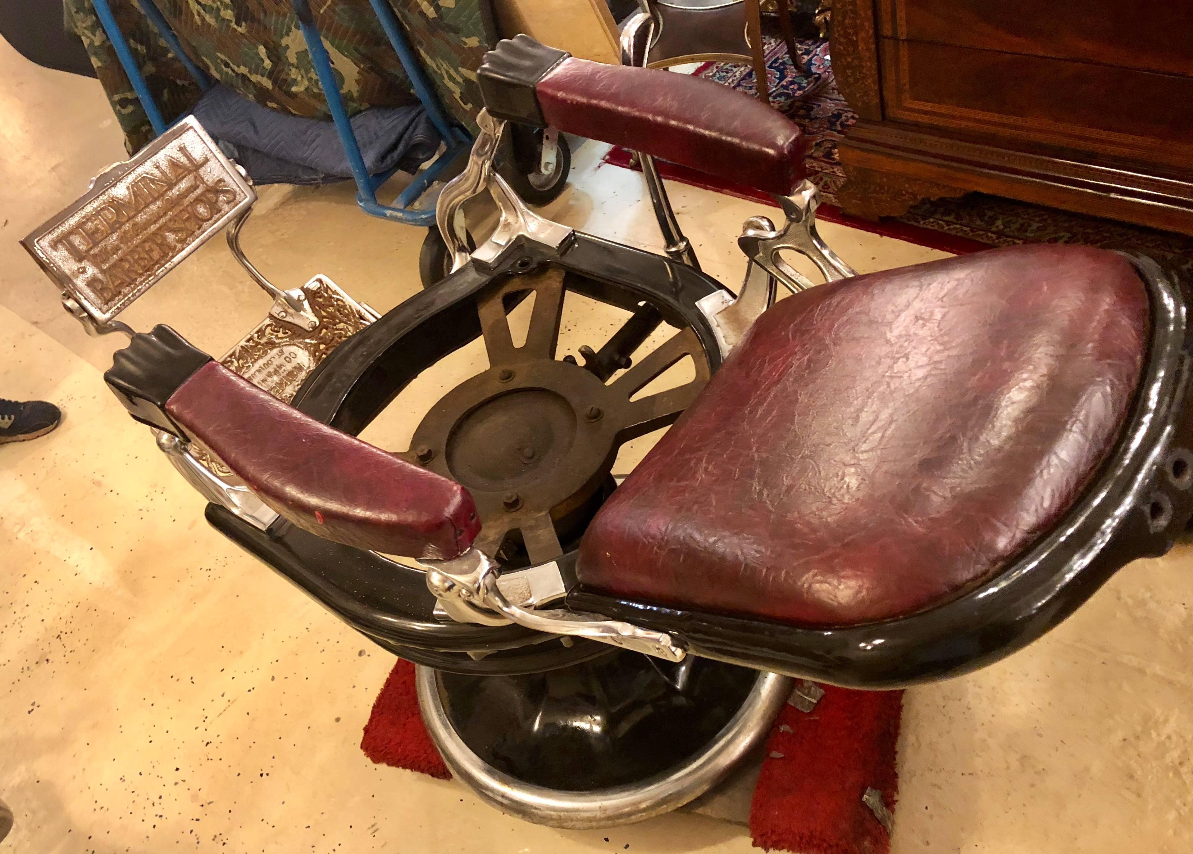 Two Vintage Barber Chairs 8