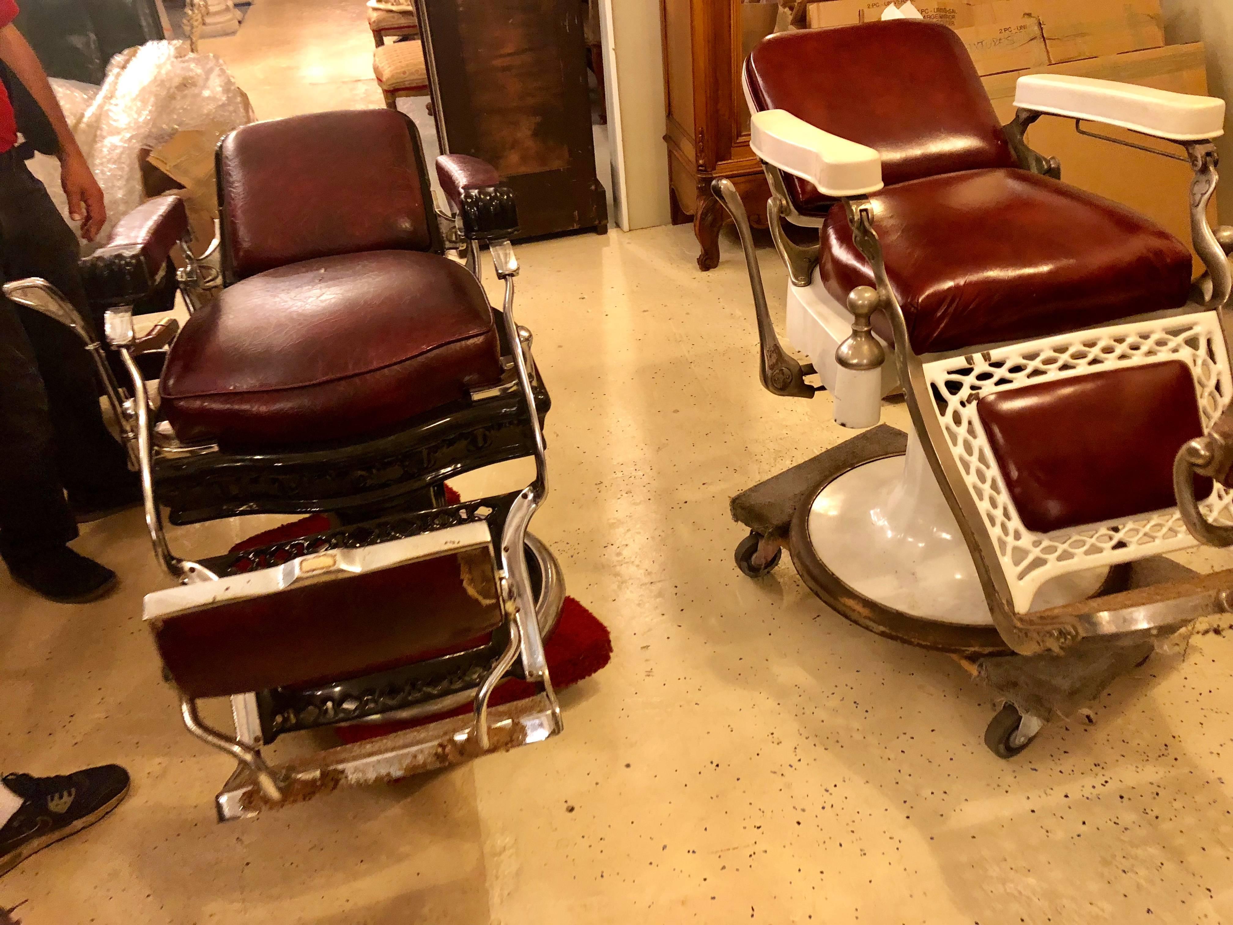 Two Vintage Barber Chairs 10