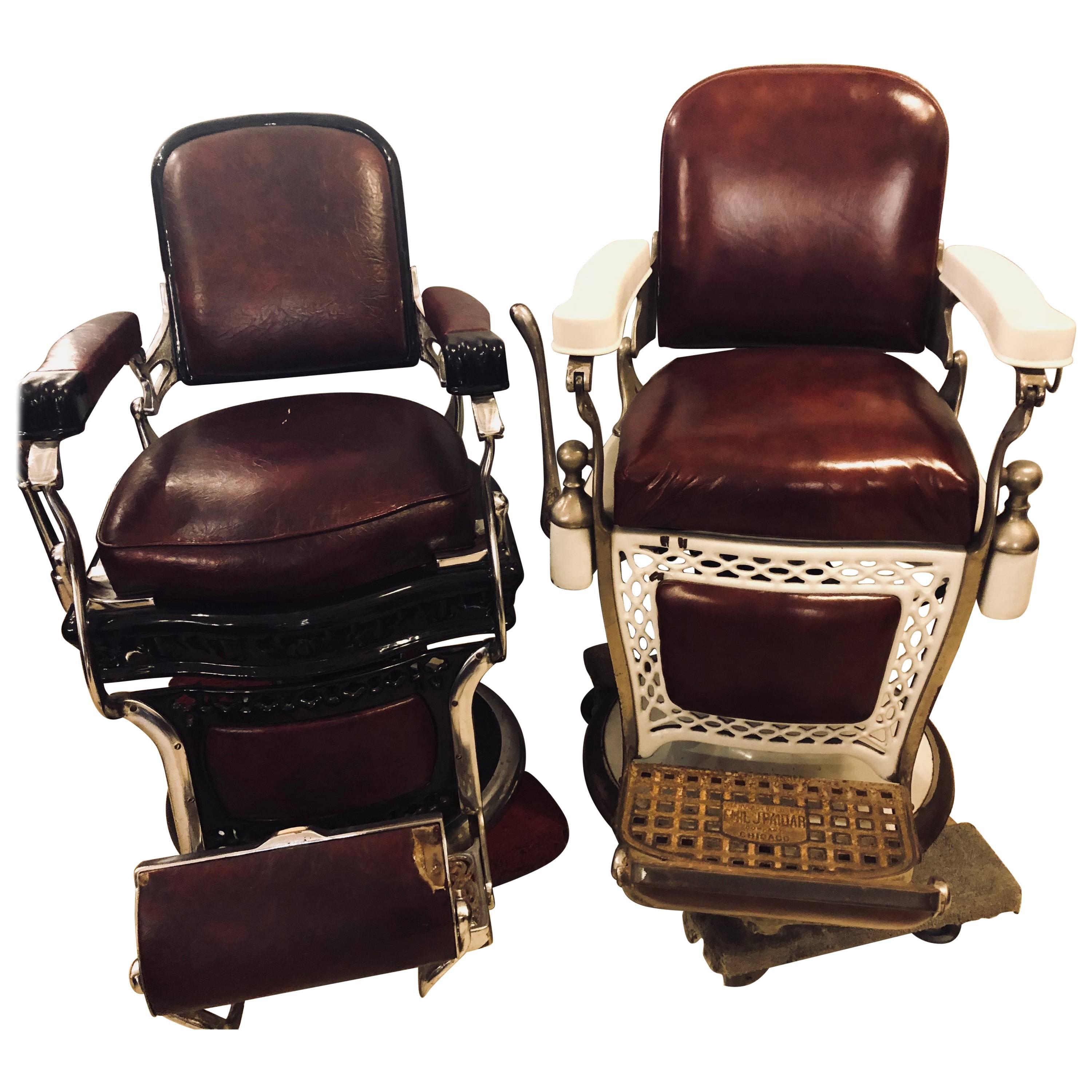 Two Vintage Barber Chairs