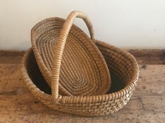 Two Vintage Belgian Farm Baskets, circa 1920