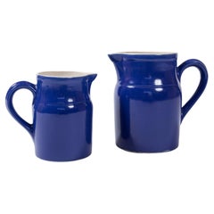 Two Vintage Ceramic Dairy Pitchers, Digoin, France, circa 1960's