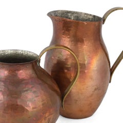 Two Vintage Copper Pitchers by Harald Buchrucker, Germany, 1950s
