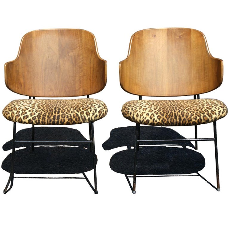 Two Vintage Danish Larsen Kofod Penguin Lounge Chairs For ...