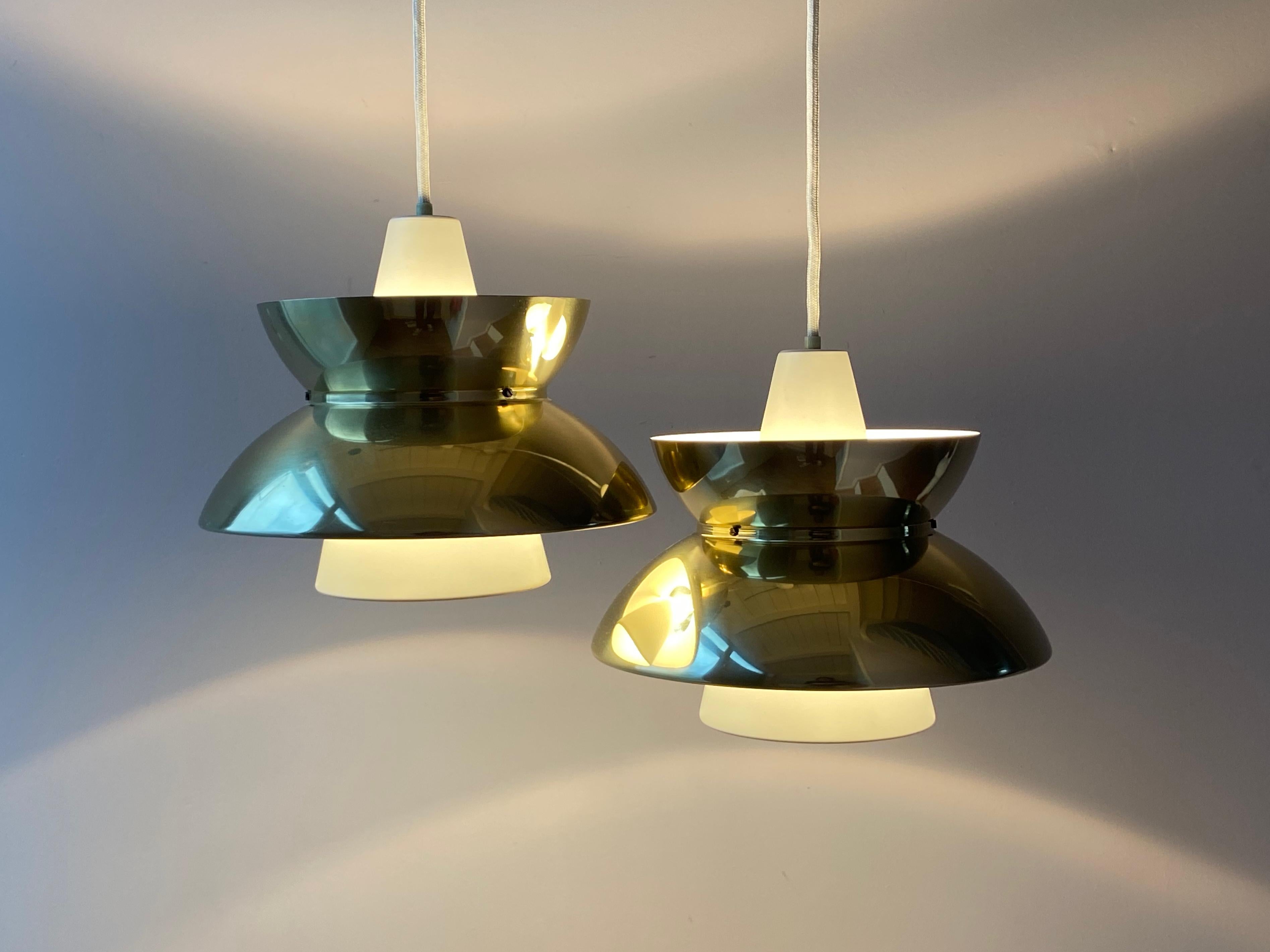 Late 20th Century Two Vintage Doo-Wop Pendant Lamp by Louis Poulsen, Denmark For Sale