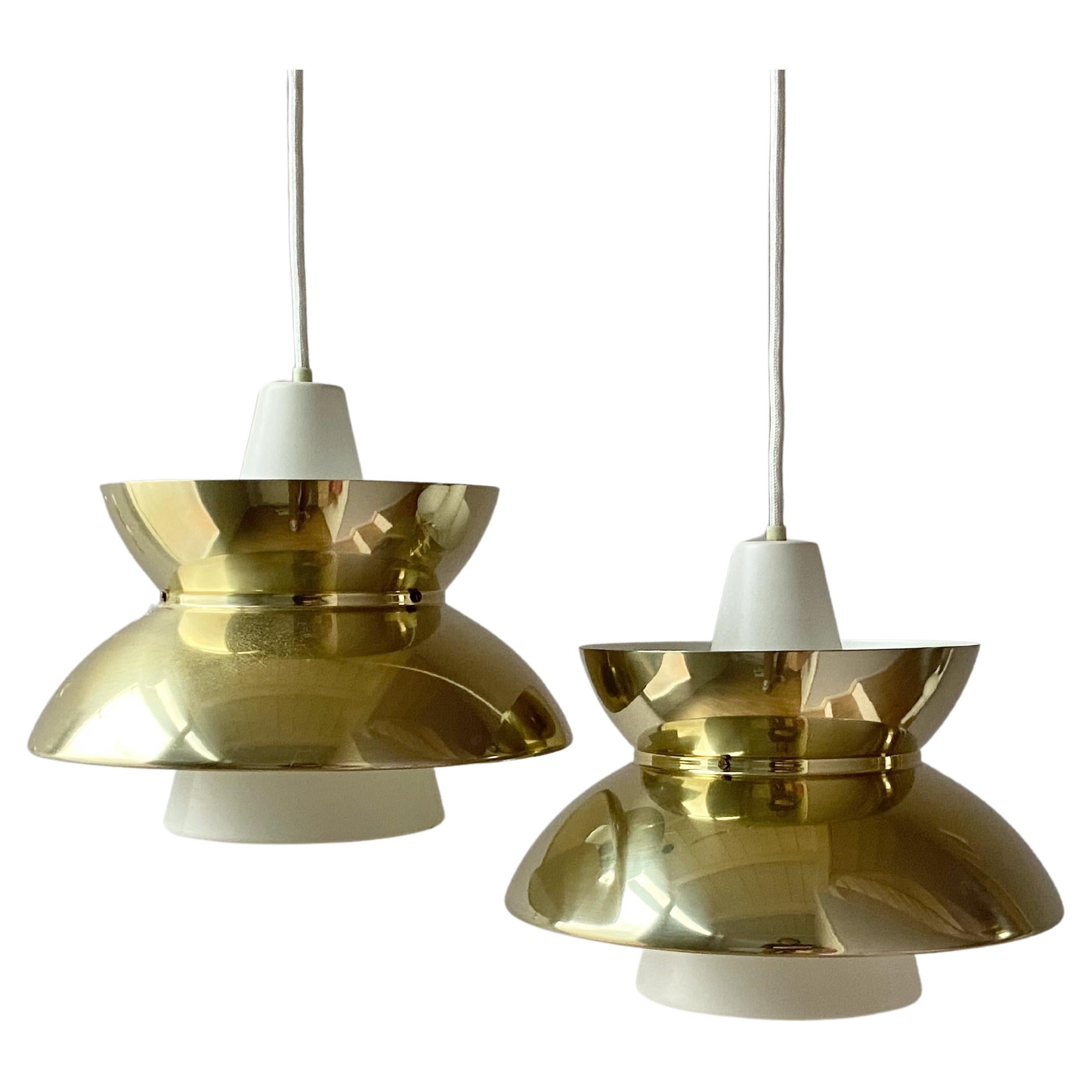 Two Vintage Doo Wop Pendant Lamp by Louis Poulsen Denmark at 1stDibs