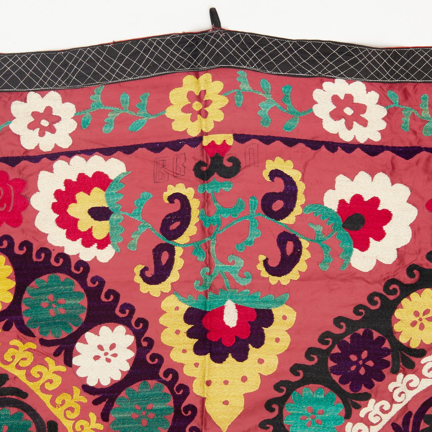 Fin du 20e siècle Deux textiles vintage brodés de style Suzani d'Asie centrale - Ex Lewis Stein en vente