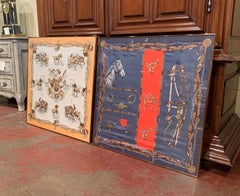 Zwei gerahmte Gucci-Reiterschals aus Seide, Vintage