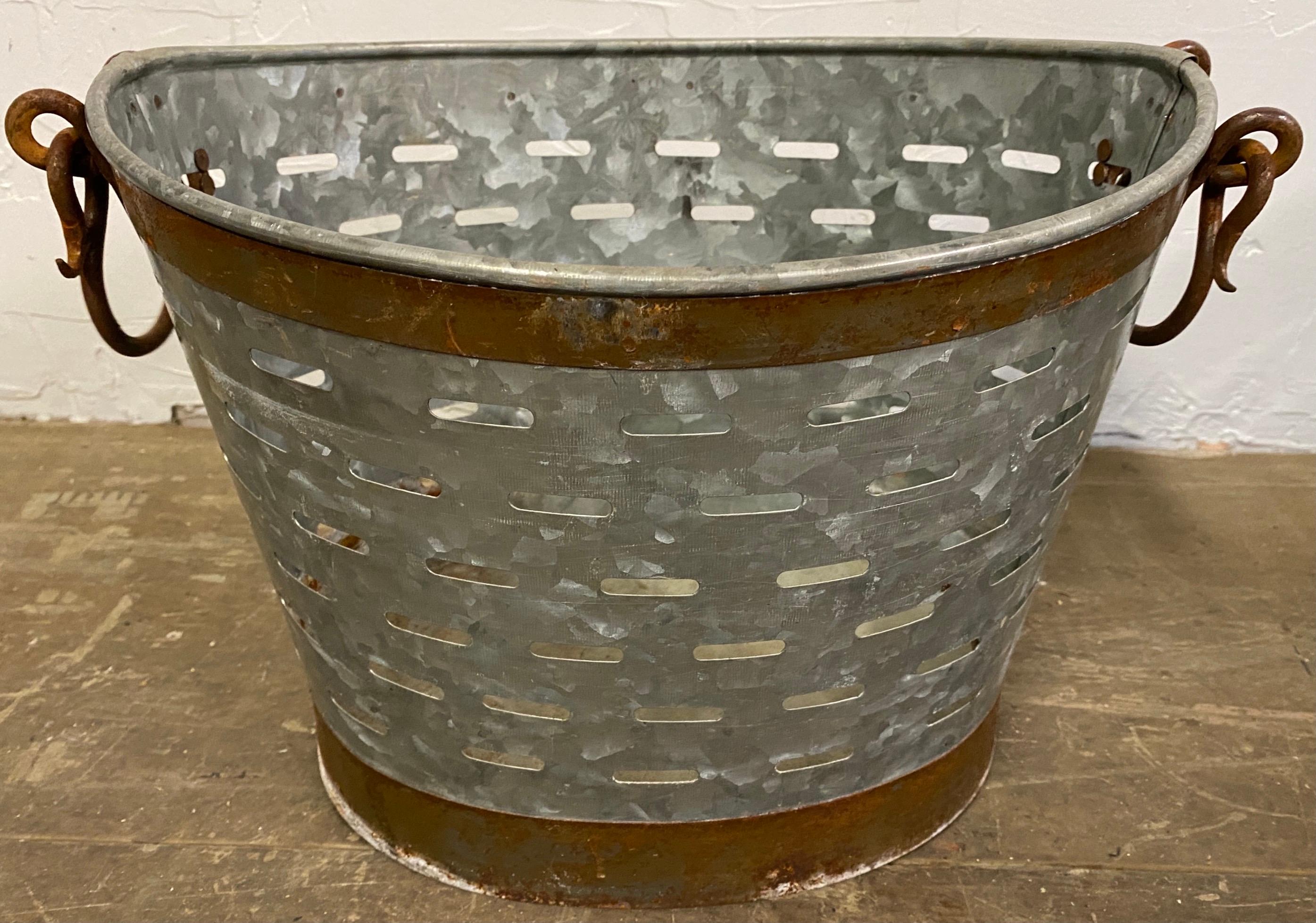 Two Vintage Galvanized Pails 1
