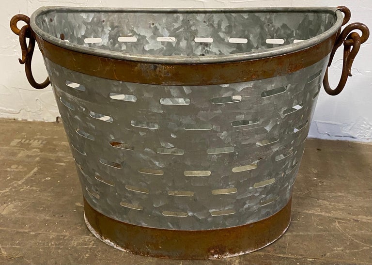 Two Vintage Galvanized Pails For Sale at 1stDibs