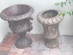 Two Vintage Garden Urn Planters