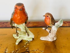 Two Vintage Goebel Germany Red Robin Birds Figurines