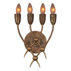Due lampade d'epoca Guglielmo Ulrich a quattro luci ciascuna