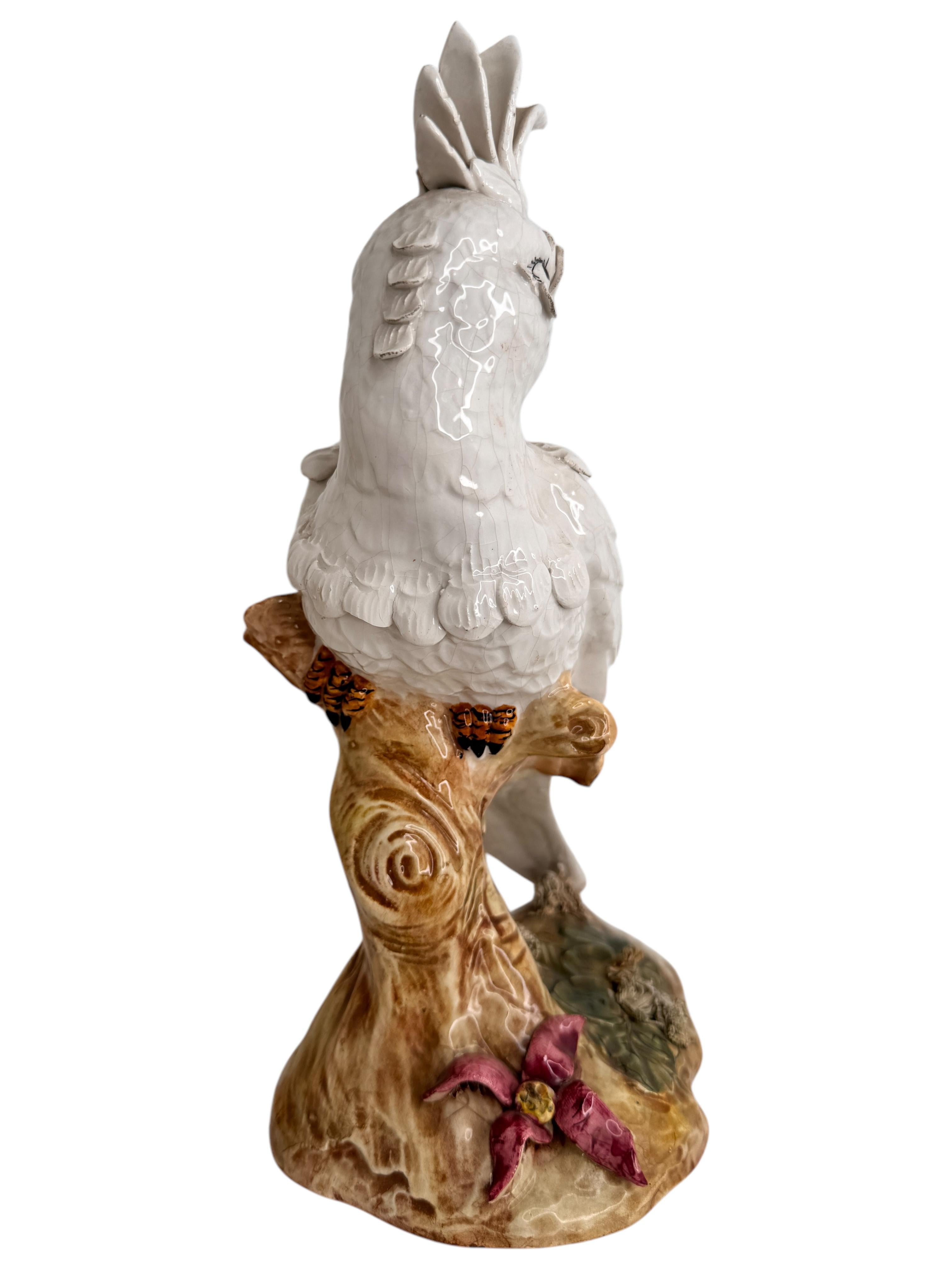 Due statue di pappagallo cacatua vintage Hollywood Regency, Italia, anni '50 in vendita 5