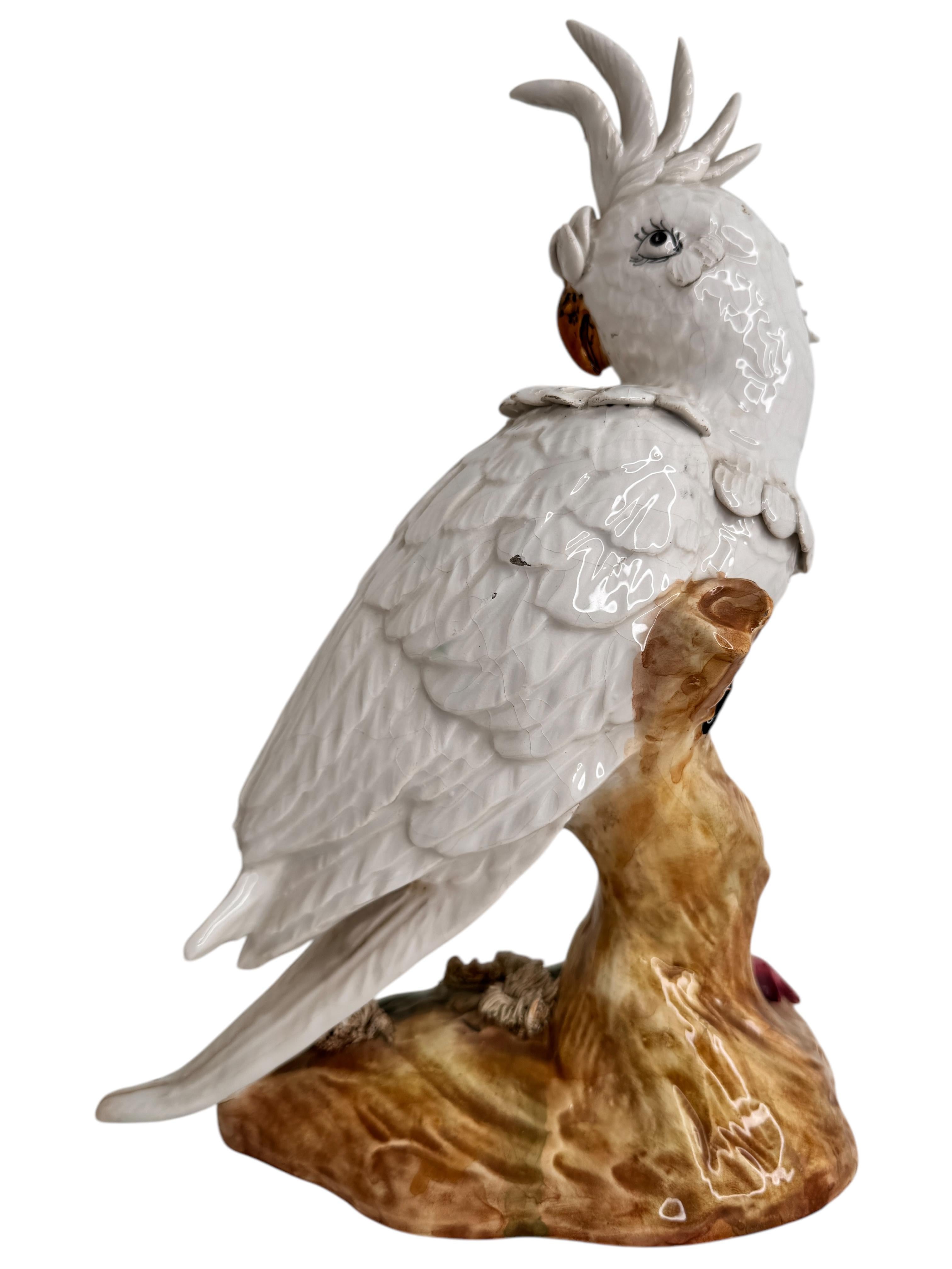 Due statue di pappagallo cacatua vintage Hollywood Regency, Italia, anni '50 in vendita 6