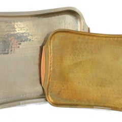 Two Vintage Metal Trays by Eugen Zint, Germany, 1950s
