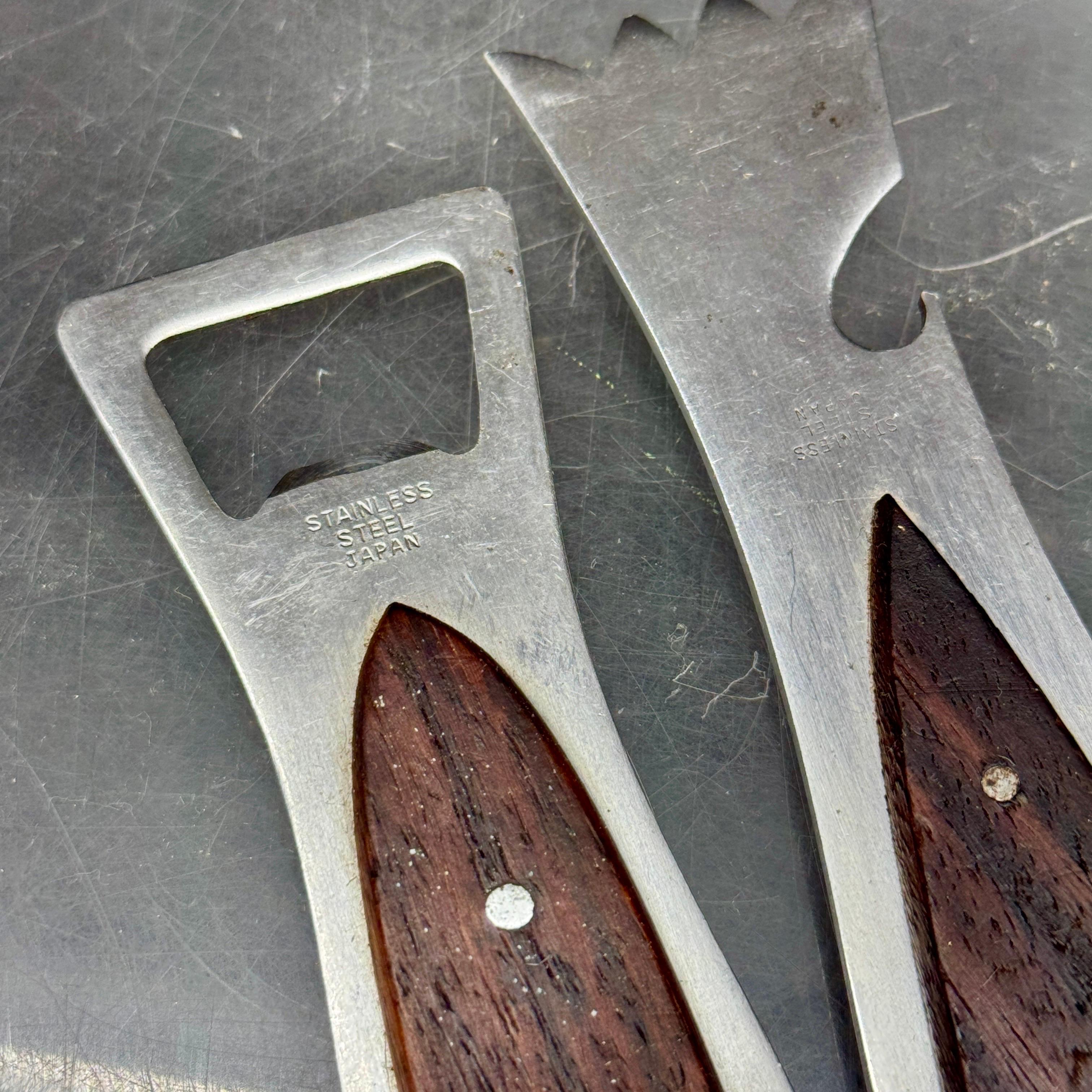 Two Vintage Mid-Century Shark Fish Stainless Barware Openers For Sale 7