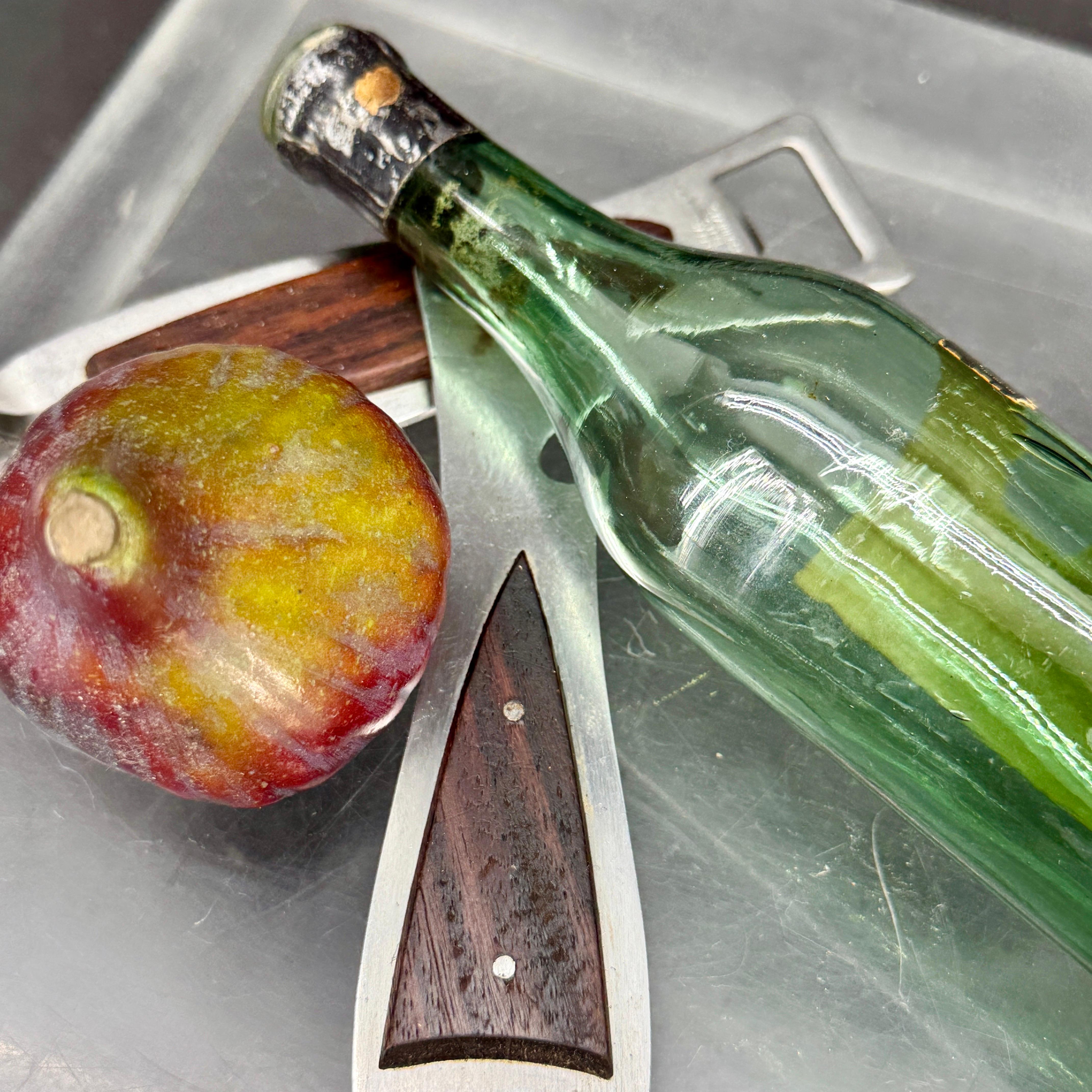 Two Vintage Mid-Century Shark Fish Stainless Barware Openers In Good Condition For Sale In Haddonfield, NJ