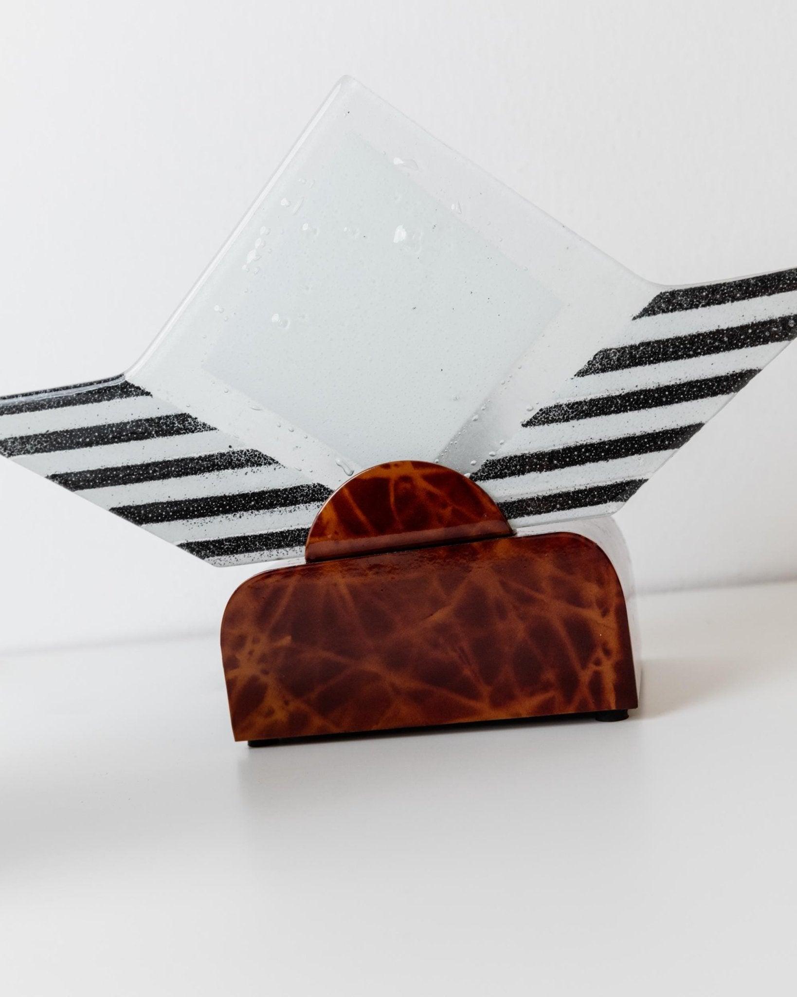 Dos lámparas de sobremesa vintage de cristal de Murano Diseño escultórico Italia, años 80 Italiano en venta