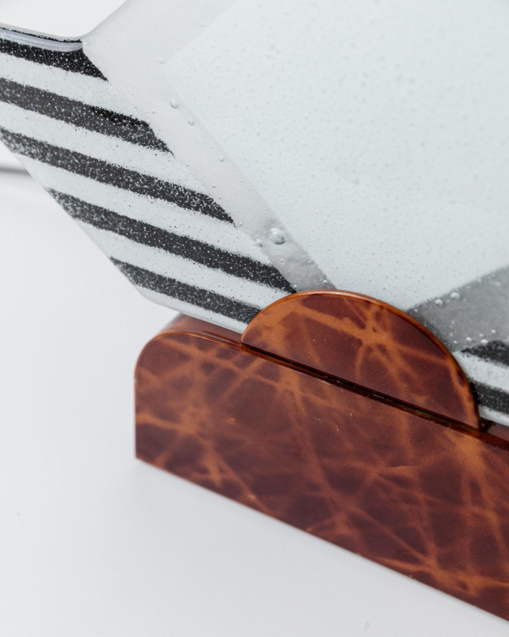 Dos lámparas de sobremesa vintage de cristal de Murano Diseño escultórico Italia, años 80 en Bueno estado para la venta en Montecalvoli, IT