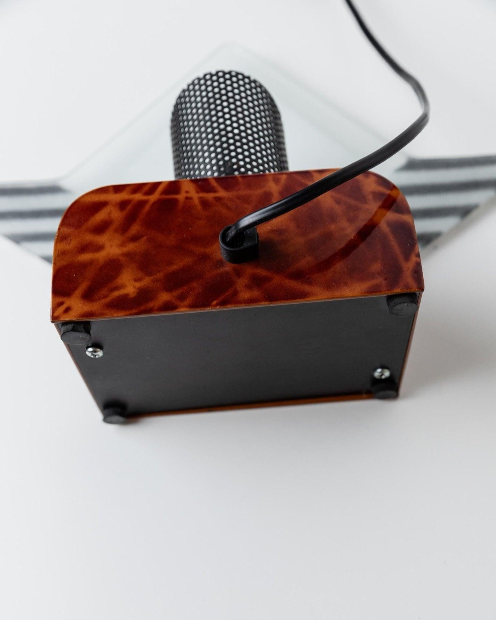 Dos lámparas de sobremesa vintage de cristal de Murano Diseño escultórico Italia, años 80 siglo XX en venta