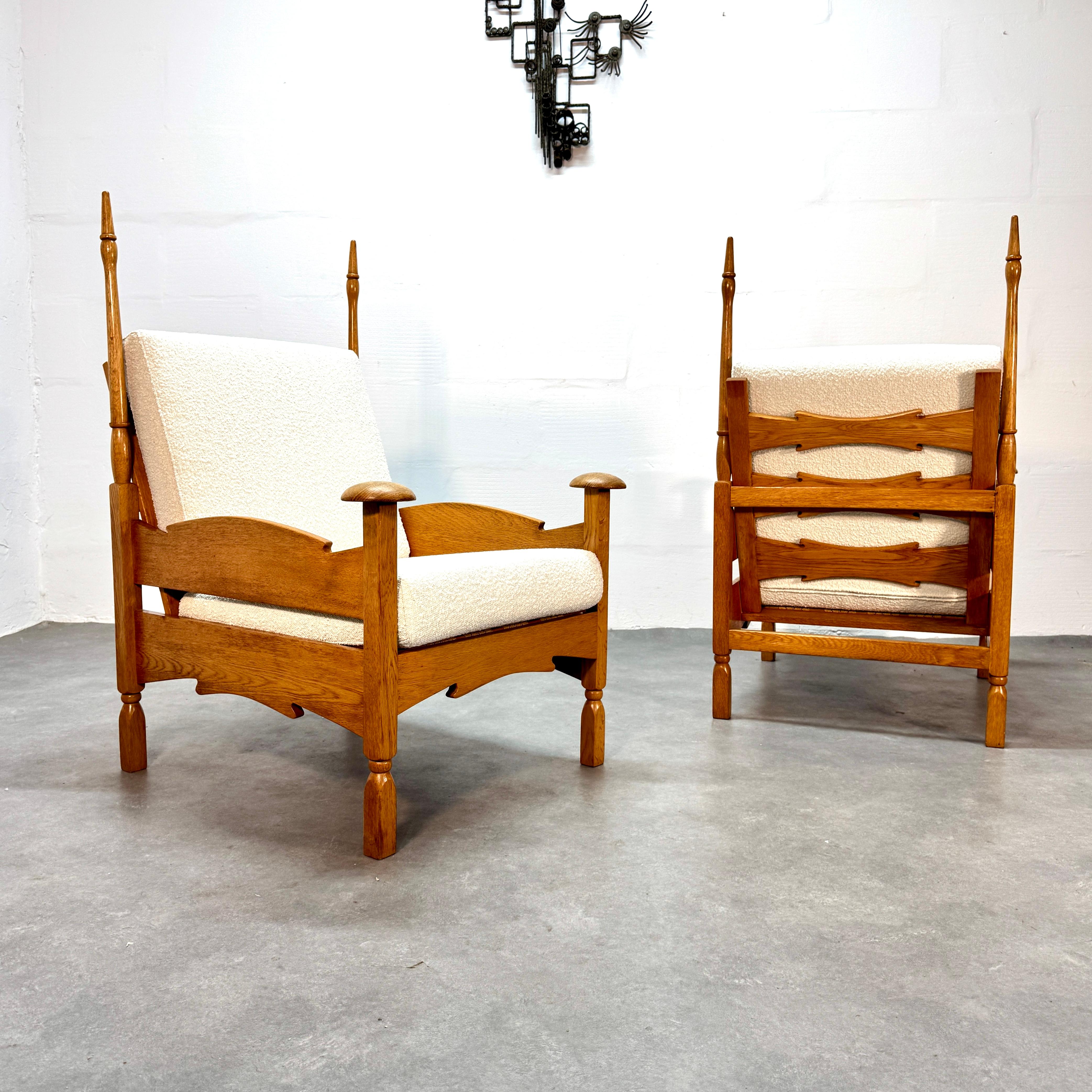 Two vintage oak armchairs by Abraham 'Bram' Sprij, 1960's For Sale 3