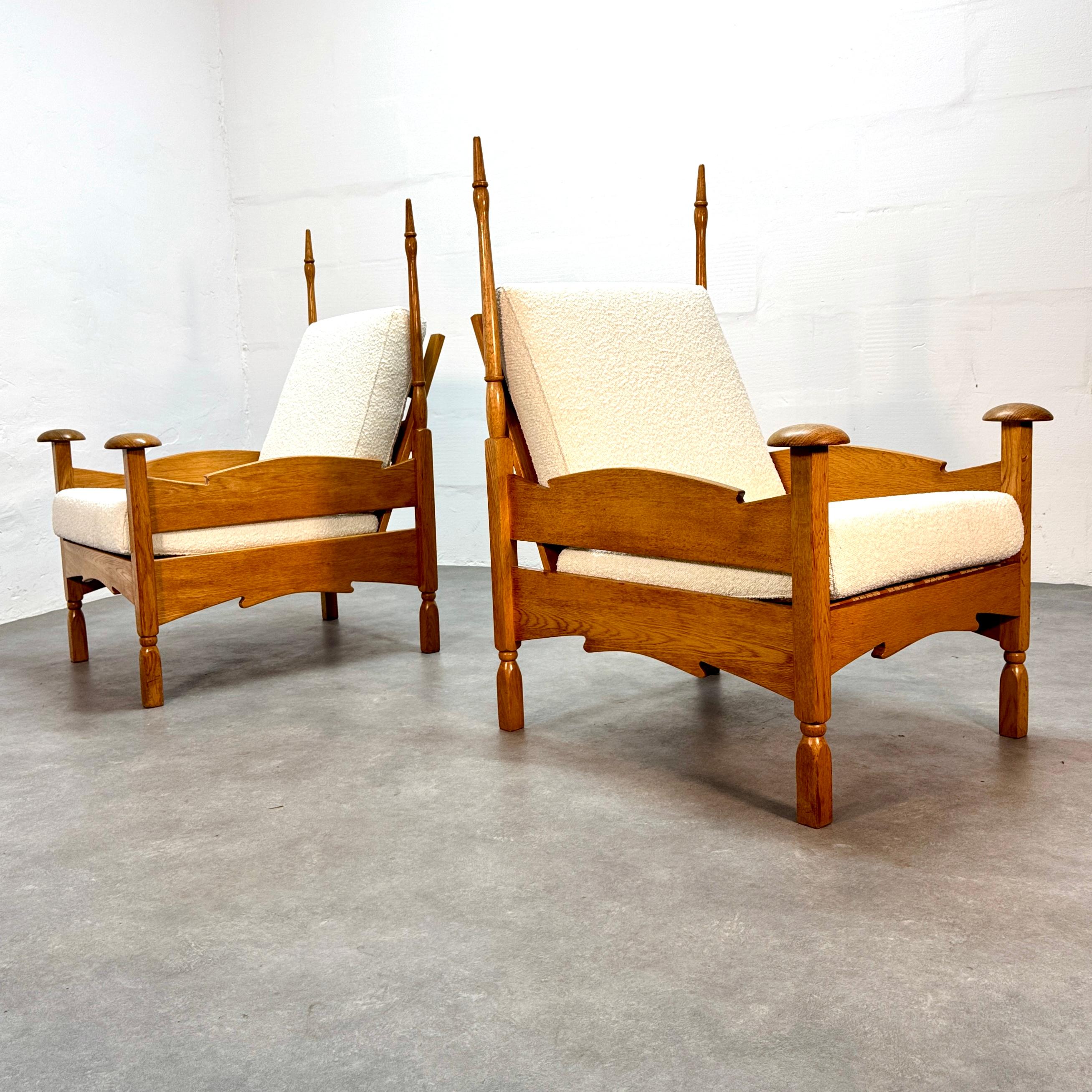 Two vintage oak armchairs by Abraham 'Bram' Sprij, 1960's For Sale 5