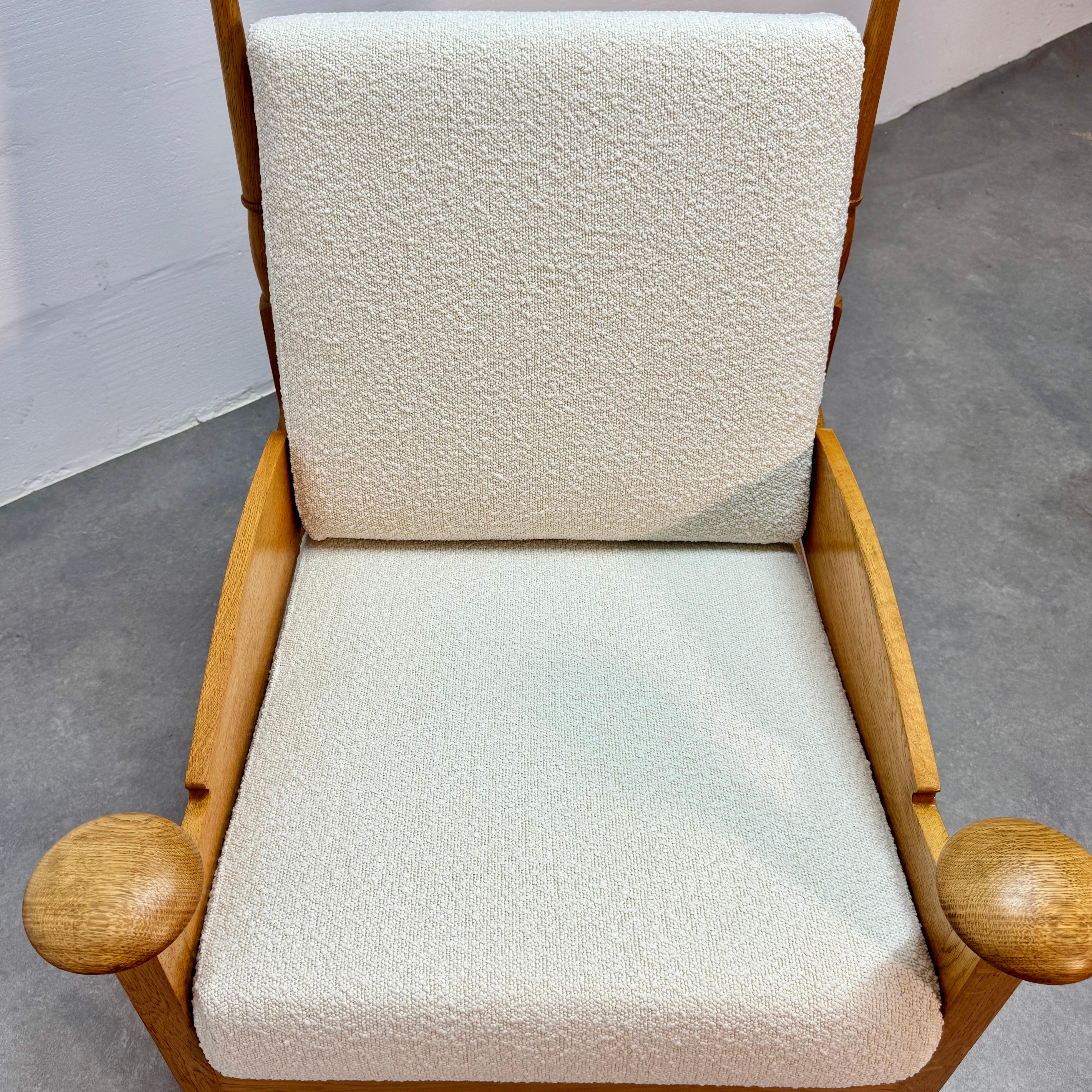 Bouclé Two vintage oak armchairs by Abraham 'Bram' Sprij, 1960's For Sale