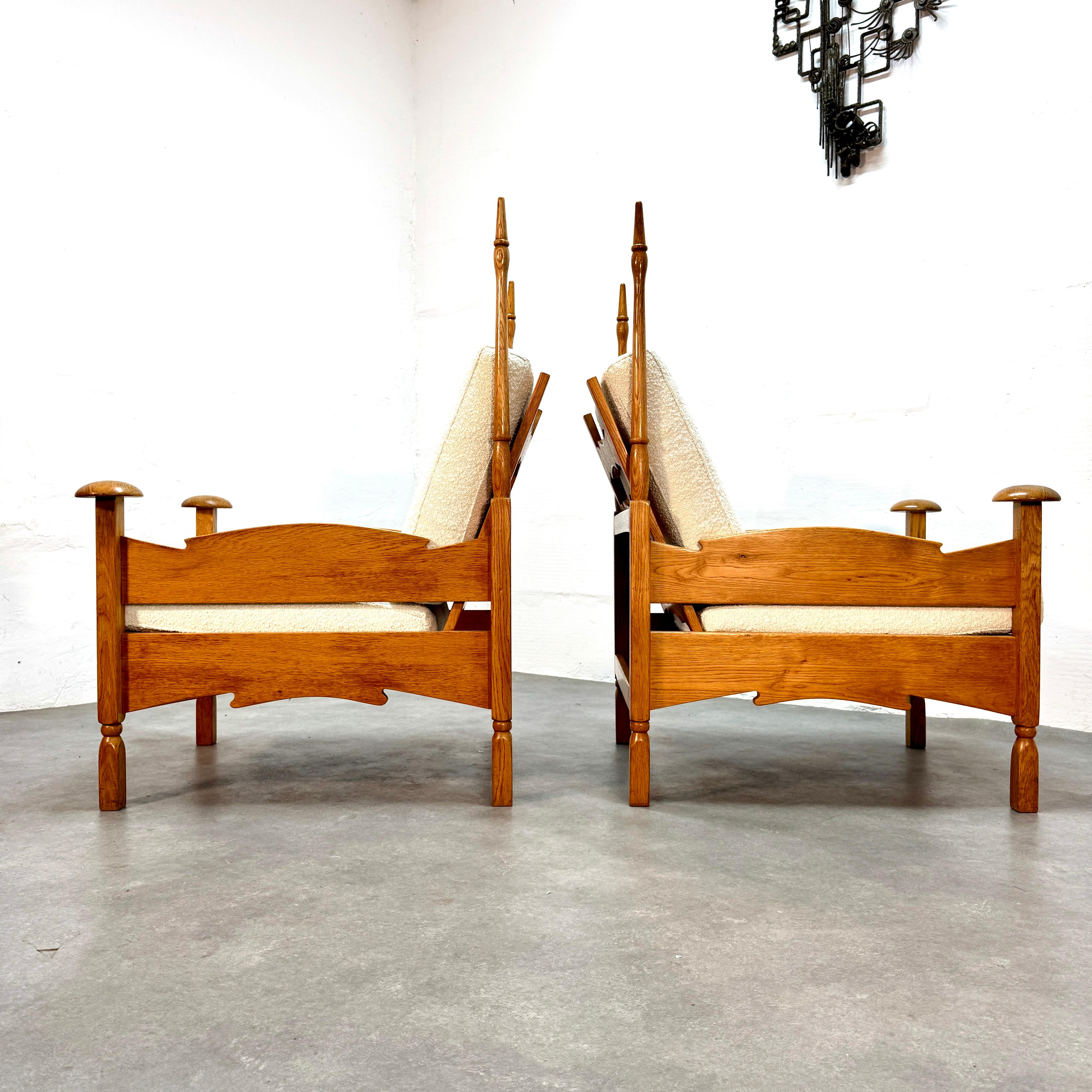 Two vintage oak armchairs by Abraham 'Bram' Sprij, 1960's For Sale 1